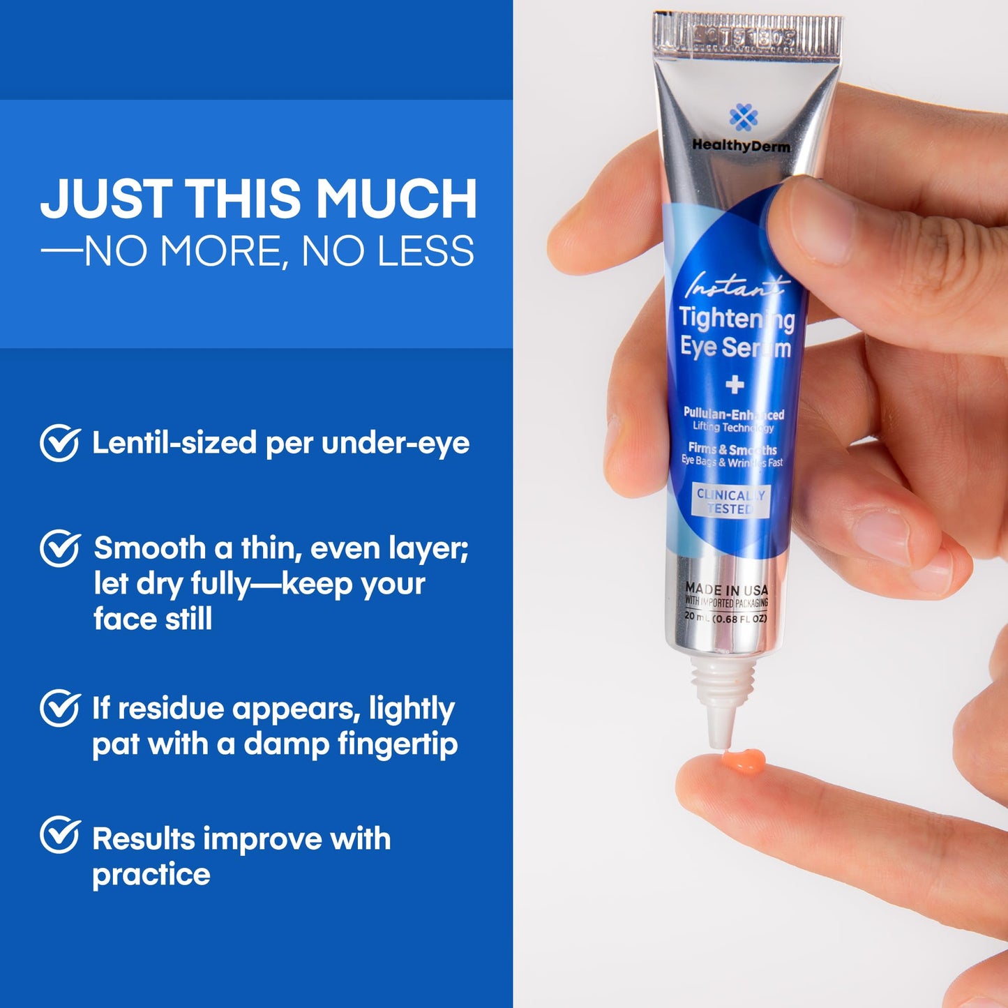 Instant Under Eye Lift Serum – Reduces Puffiness, Dark Circles, Wrinkles & Crow’s Feet Fast, Firming Formula for Mature Skin, 20 mL