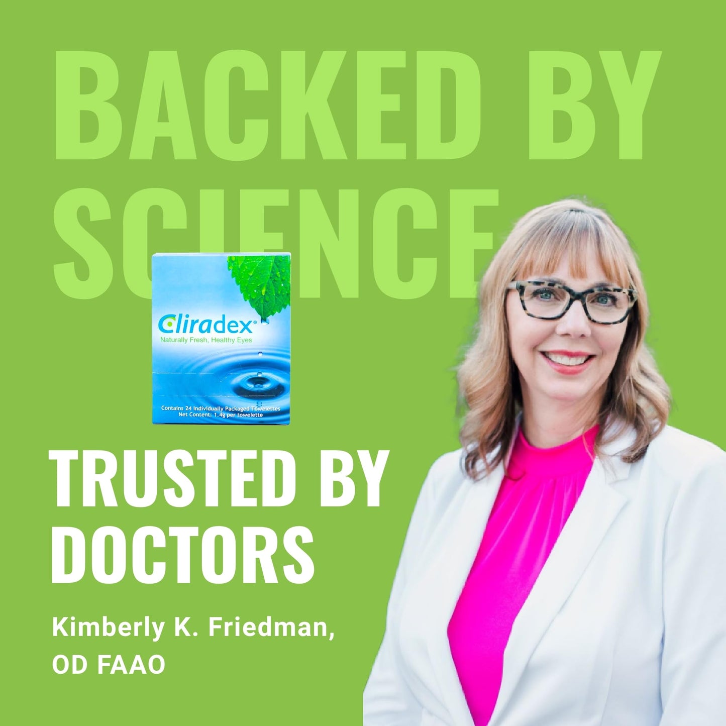 Cliradex Towelettes - Natural Face, Eyelash & Eyelid Cleanser - Wipes for Demodex, Blepharitis, Mgd and Red Irritated Eye Lid - Tea Tree Oil Extract.