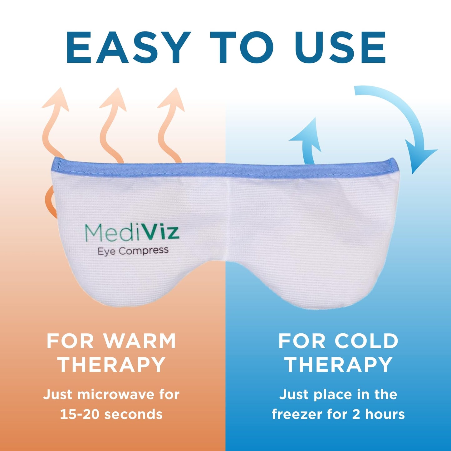 Mediviz Warm Compress Eye Mask - Moist Heat Compress for Irritated Eyes and Eyelid Lumps and Bumps