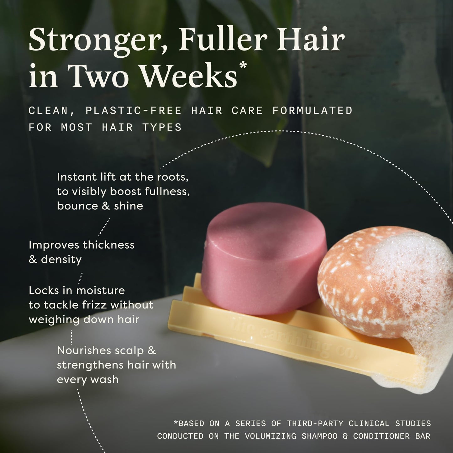 The Earthling Co. Shampoo & Conditioner Bar Set – Strengthen, Volumize & Promote Hair Growth – Natural, Sulfate & Paraben-Free for Dry Hair (Citrus Sun)