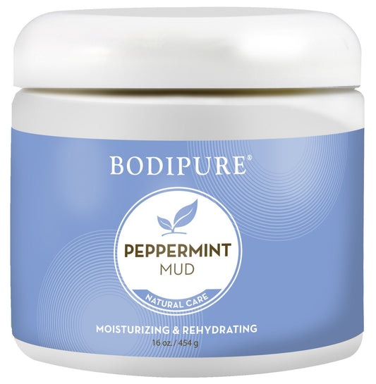 Bodipure Peppermint Body Mud Mask – Spa-Quality Skin Treatment with Peppermint & Botanical Extracts, Moisturizing & Rehydrating, 16oz