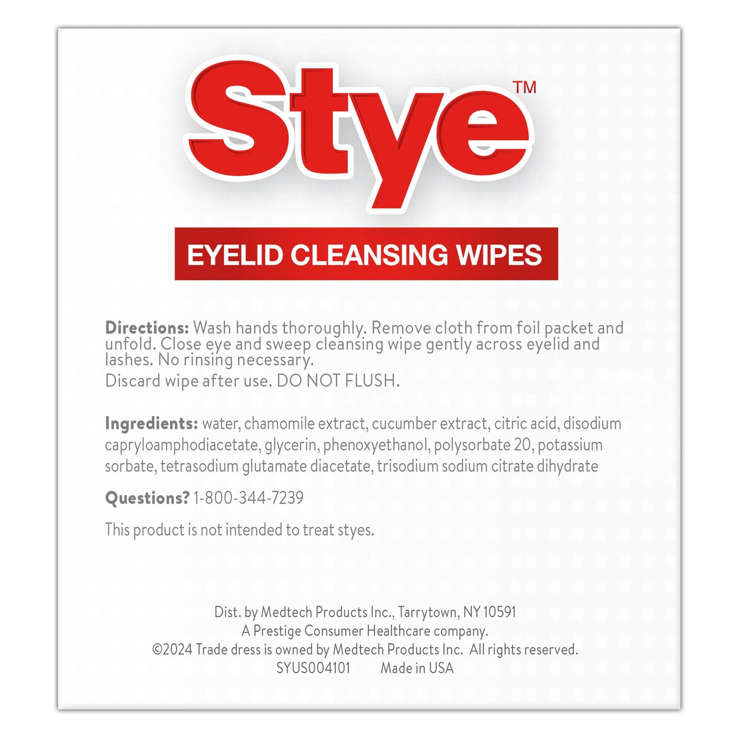 Stye Cleansing Eyelid Wipes – Individually Wrapped Face Wipes Gently Remove Oil, Dirt & Other Contaminants, 12 Count