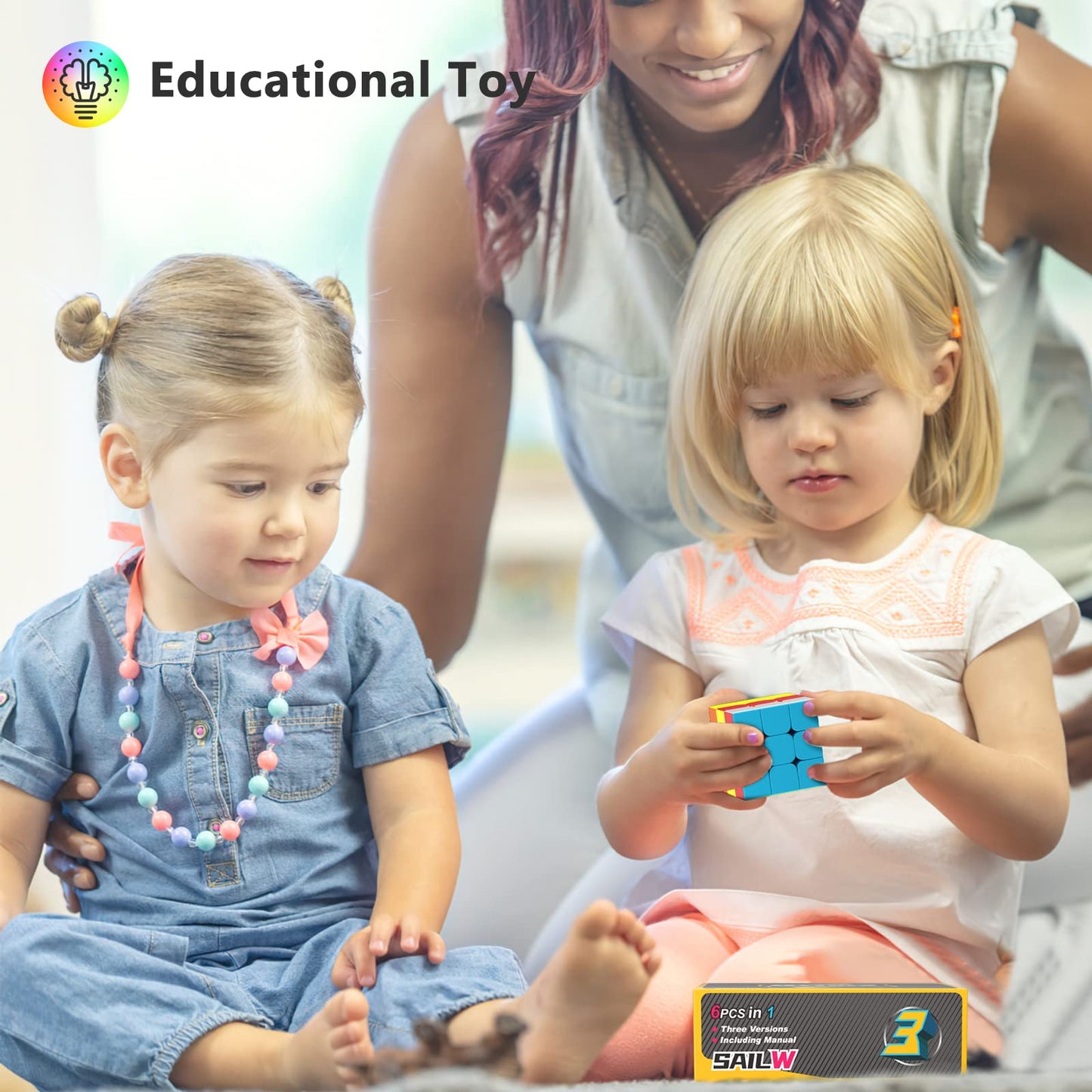 Vdealen 3x3x3 Speed Cube Set – 6 Pack Magic Cubes, Stickerless Puzzle Toys for Kids, Teens & Adults, Classroom Prizes & Party Favors