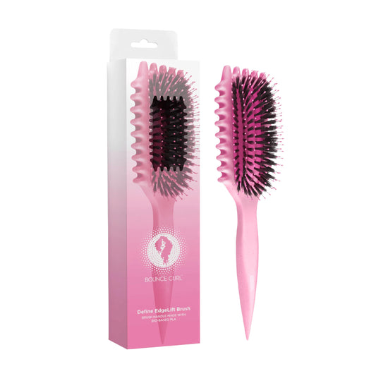 Bounce Curl Define EdgeLift Brush, 5-in-1 Tool for Effortlessly Defined Curls, Waves & Coils, Reduces Frizz - Pink