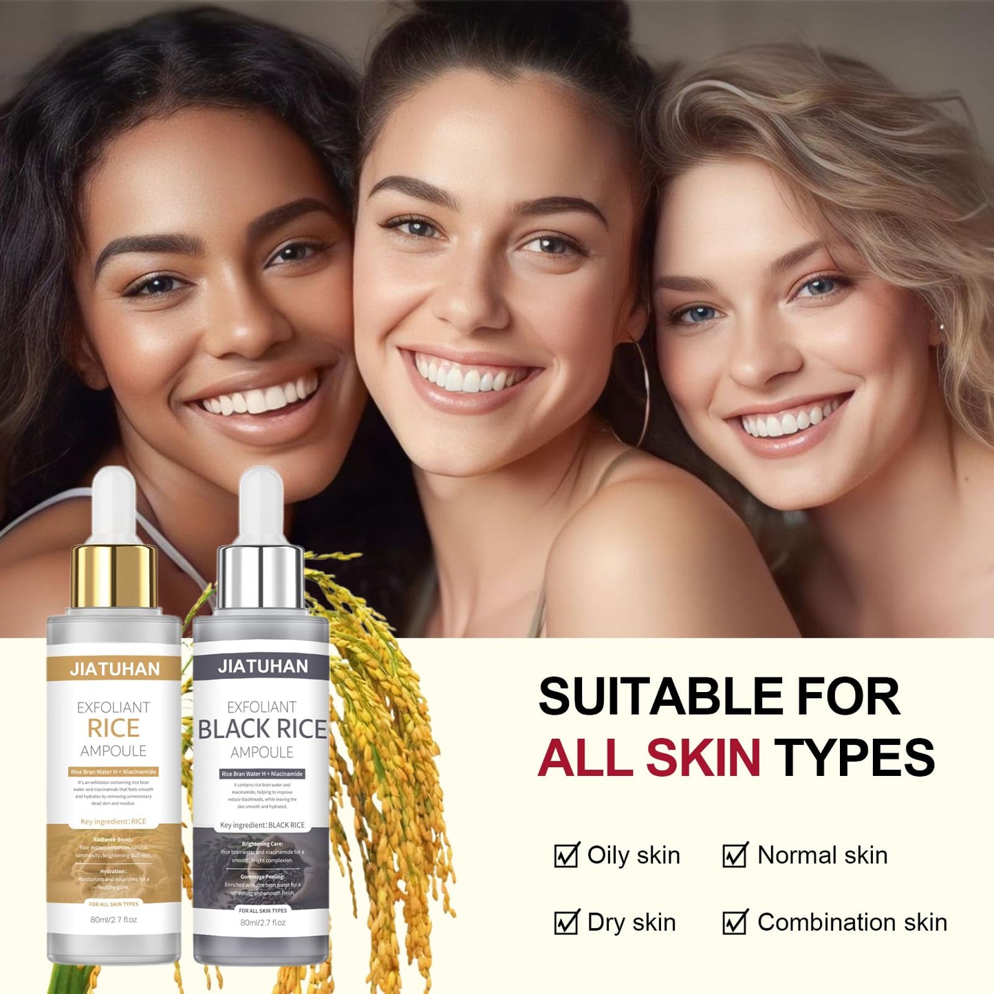 Peel Shot Glow Rice Ampoule Duo Set – White & Black Rice Facial Mask & Body Scrub, Reduces Blackheads, Shrinks Pores, All Skin Types, 2.7 fl oz, 14-Pack