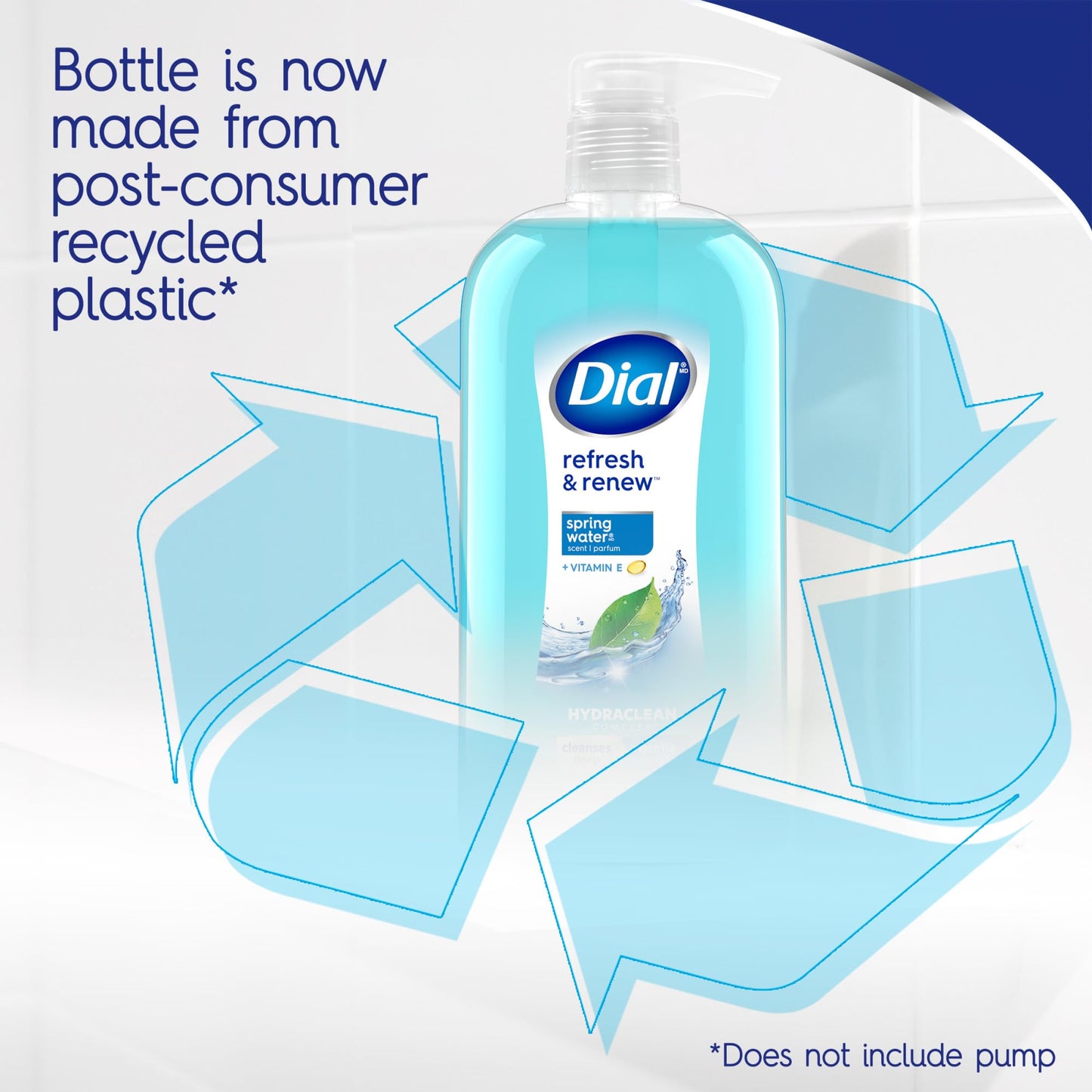 Dial Body Wash, Refresh & Renew Spring Water, 23 fl oz (Pack of 3)