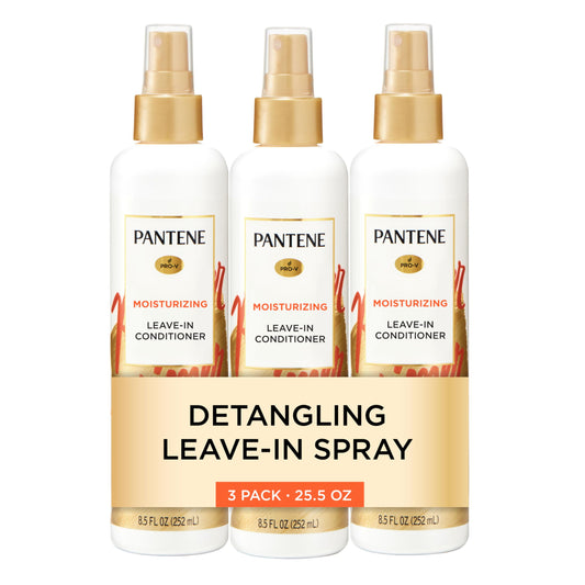 Pantene Pro-V Conditioning Detangler Spray, Repair & Protect Leave-In Conditioner, Smooth & Shine, Sulfate-Free, 8.5 Fl Oz, 3 Pack