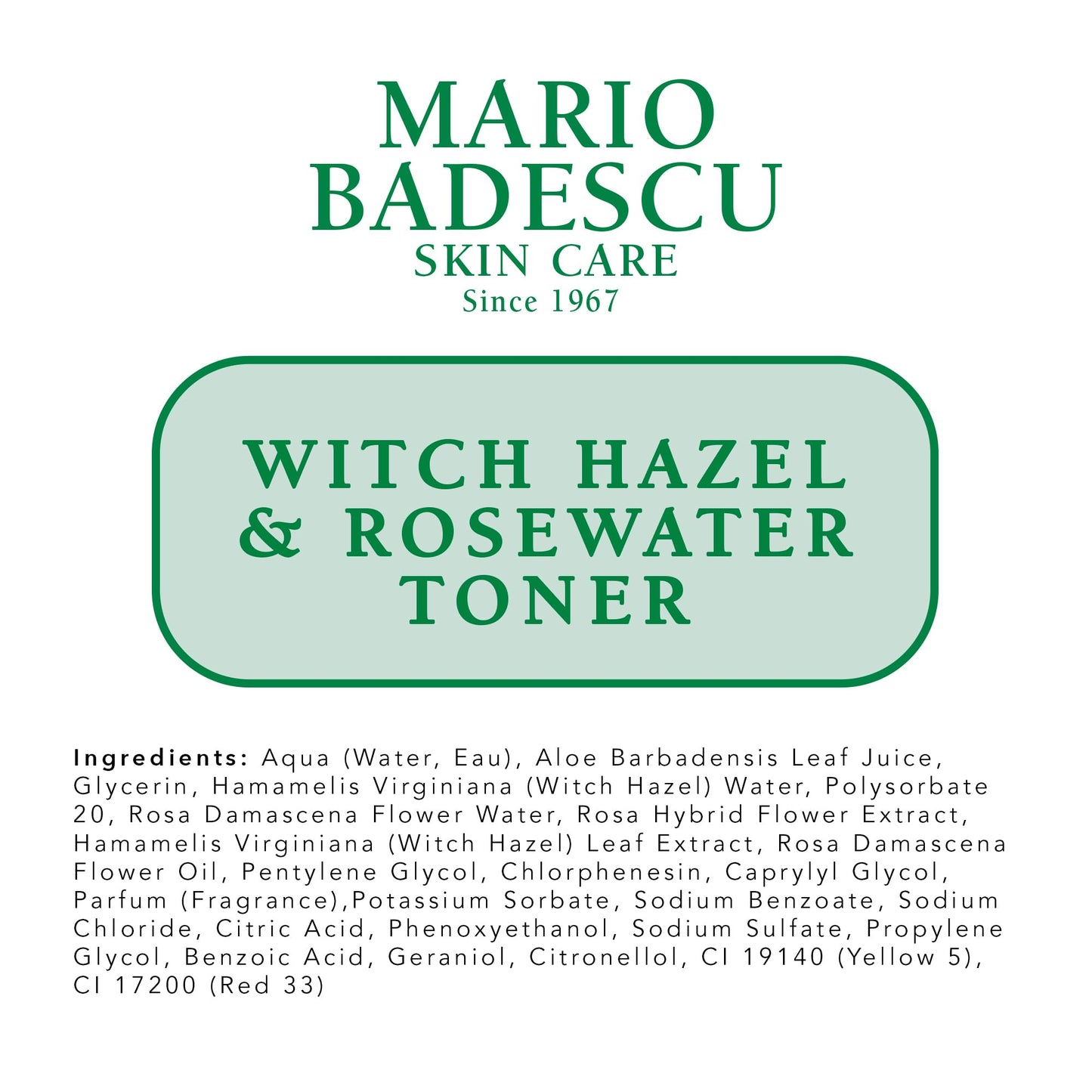 Mario Badescu Witch Hazel & Rosewater Toner, Alcohol-Free, Clarifies & Rejuvenates Skin, All Skin Types, 8 fl. oz