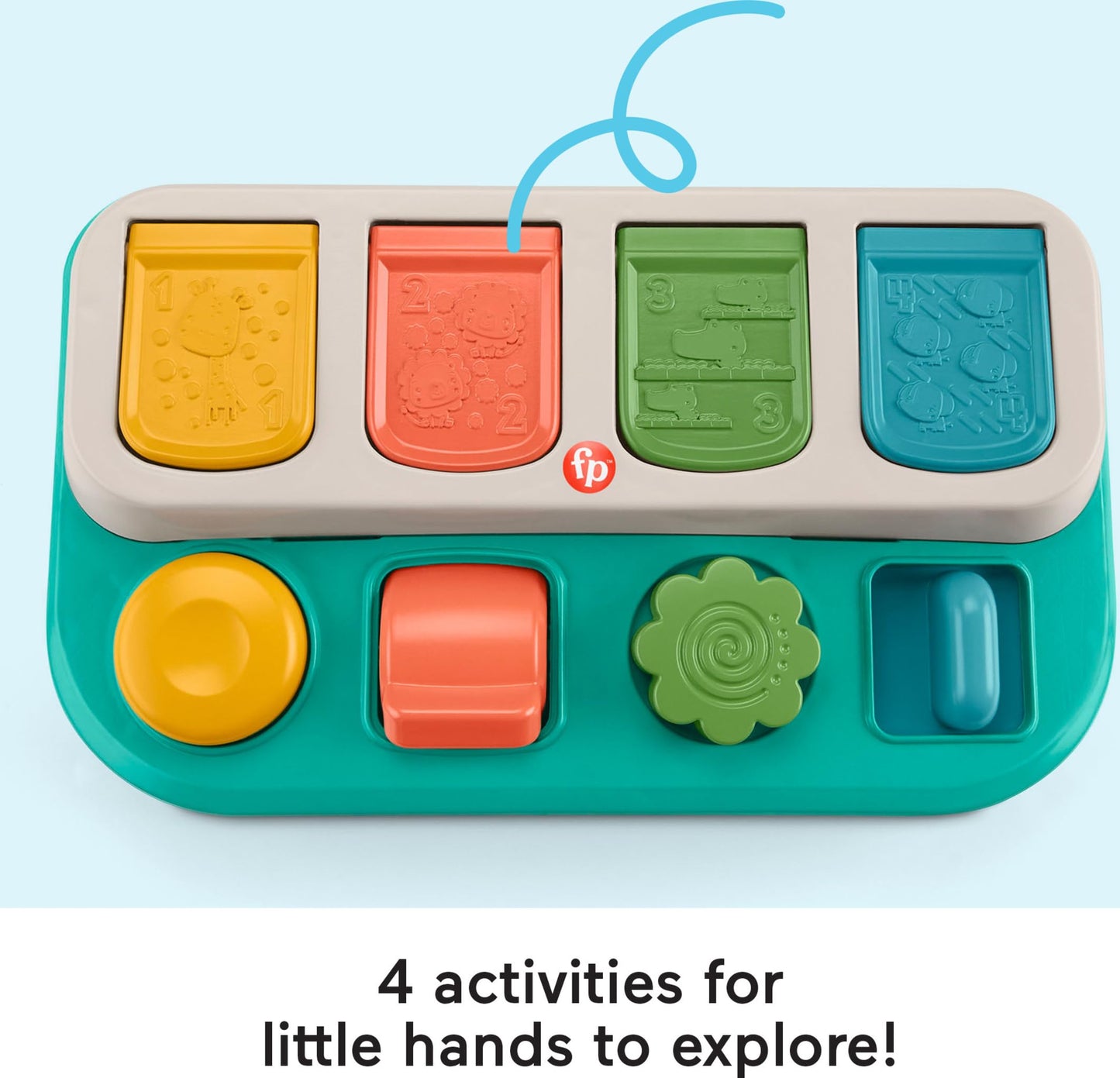 Fisher-Price Baby Early Learning Toy with Fine Motor Activities for Cause-and-Effect Play, Busy Buddies Pop-Up