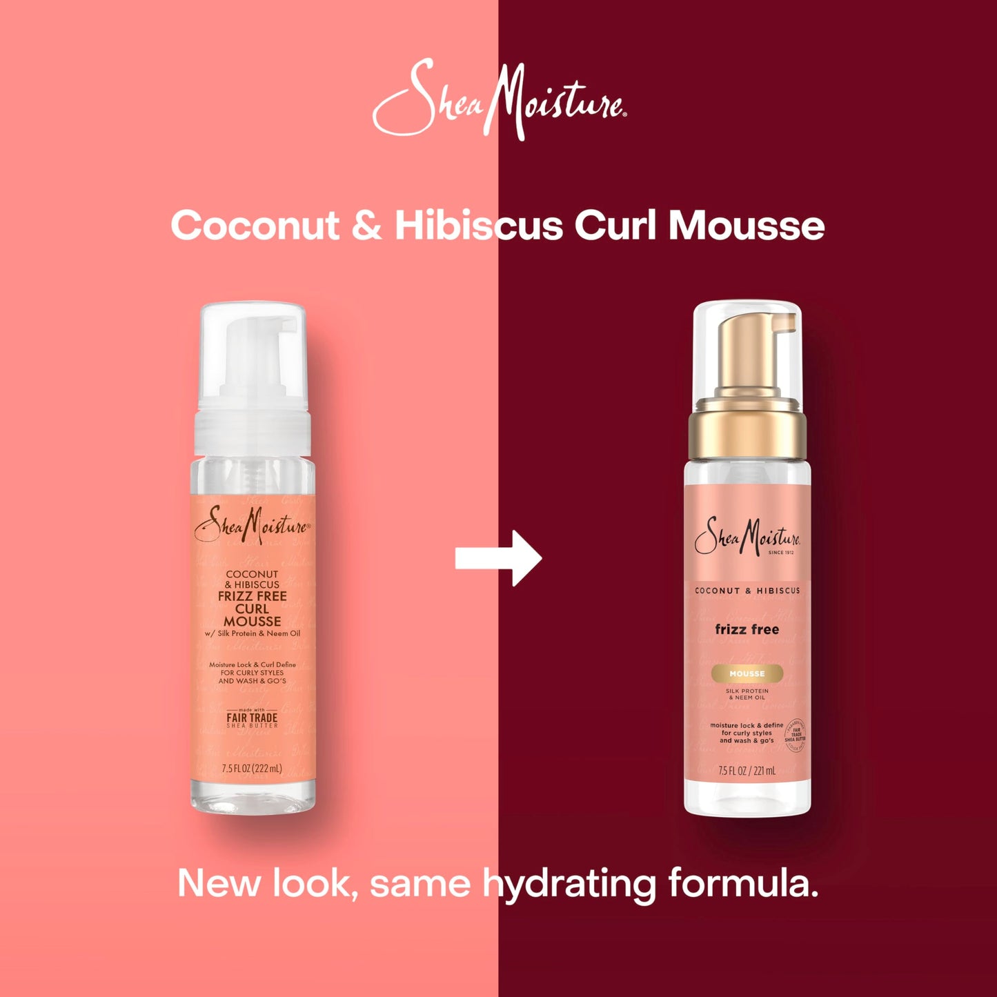 Shea Moisture Curl Mousse Coconut and Hibiscus for Frizz Control Styling Mousse with Shea Butter 7.5 oz