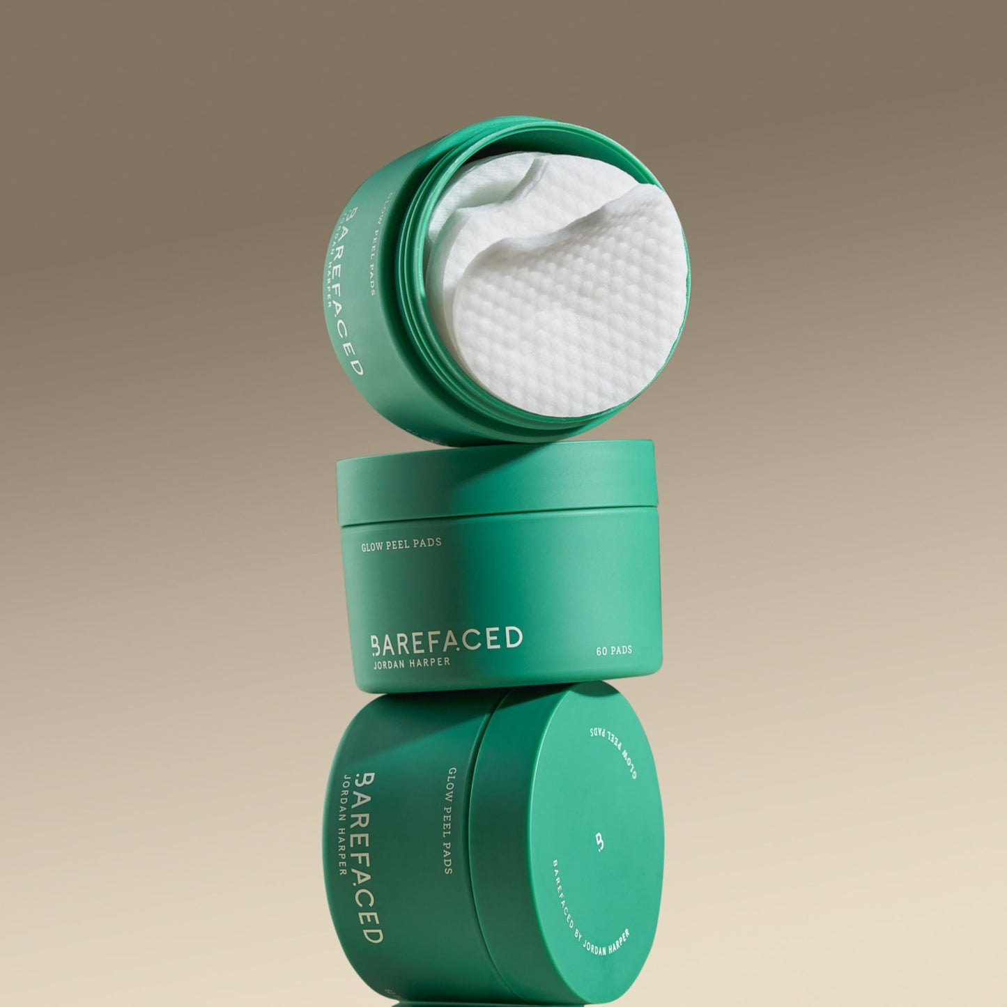 Barefaced Glow Peel Pads, 60 Ct – 15% Glycolic Acid Exfoliating Face & Body Pads with Squalane & Vitamin E for Smooth, Clear Skin