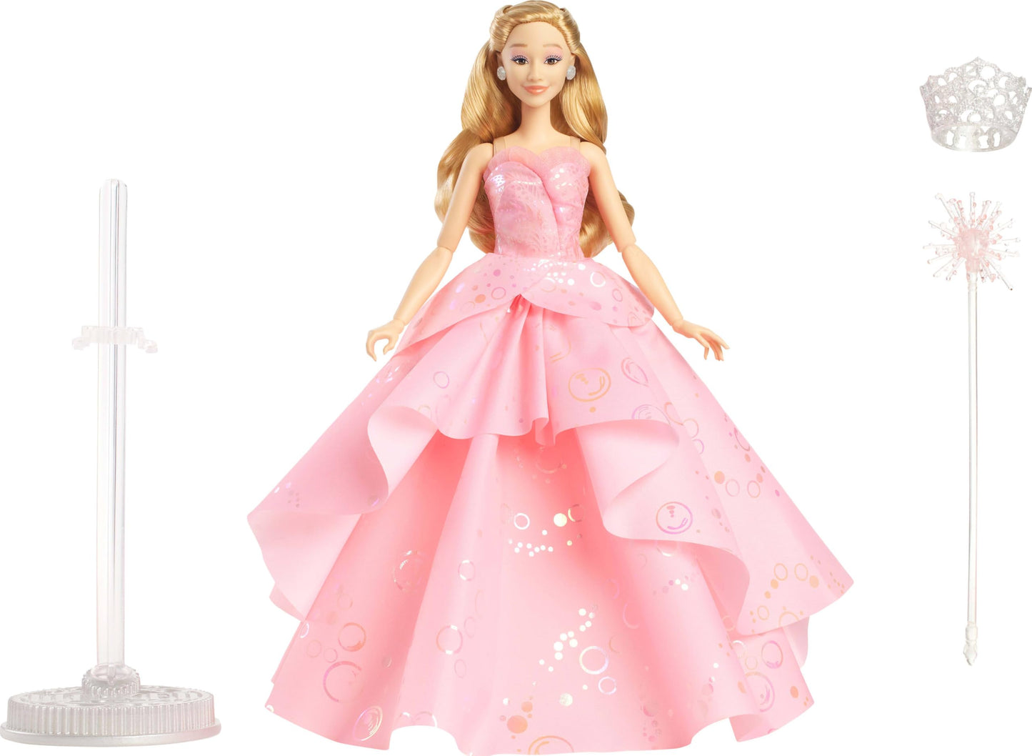 Mattel Universal Wicked Deluxe Glinda Fashion Doll & Accessories Including Crown & Scepter, Movie-Inspired Look with Posability