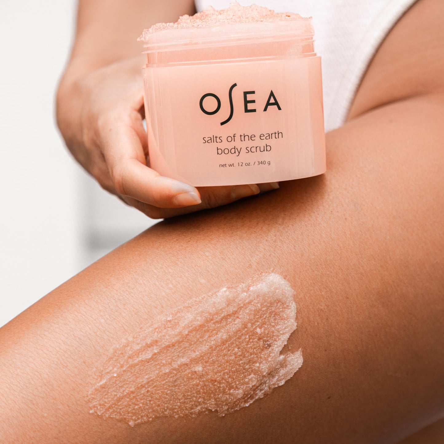 OSEA Salts of the Earth Body Scrub 12oz – Pink Himalayan Salt Exfoliant for Smooth Skin – Clean, Vegan, Luxurious Spa Gift for Body Care