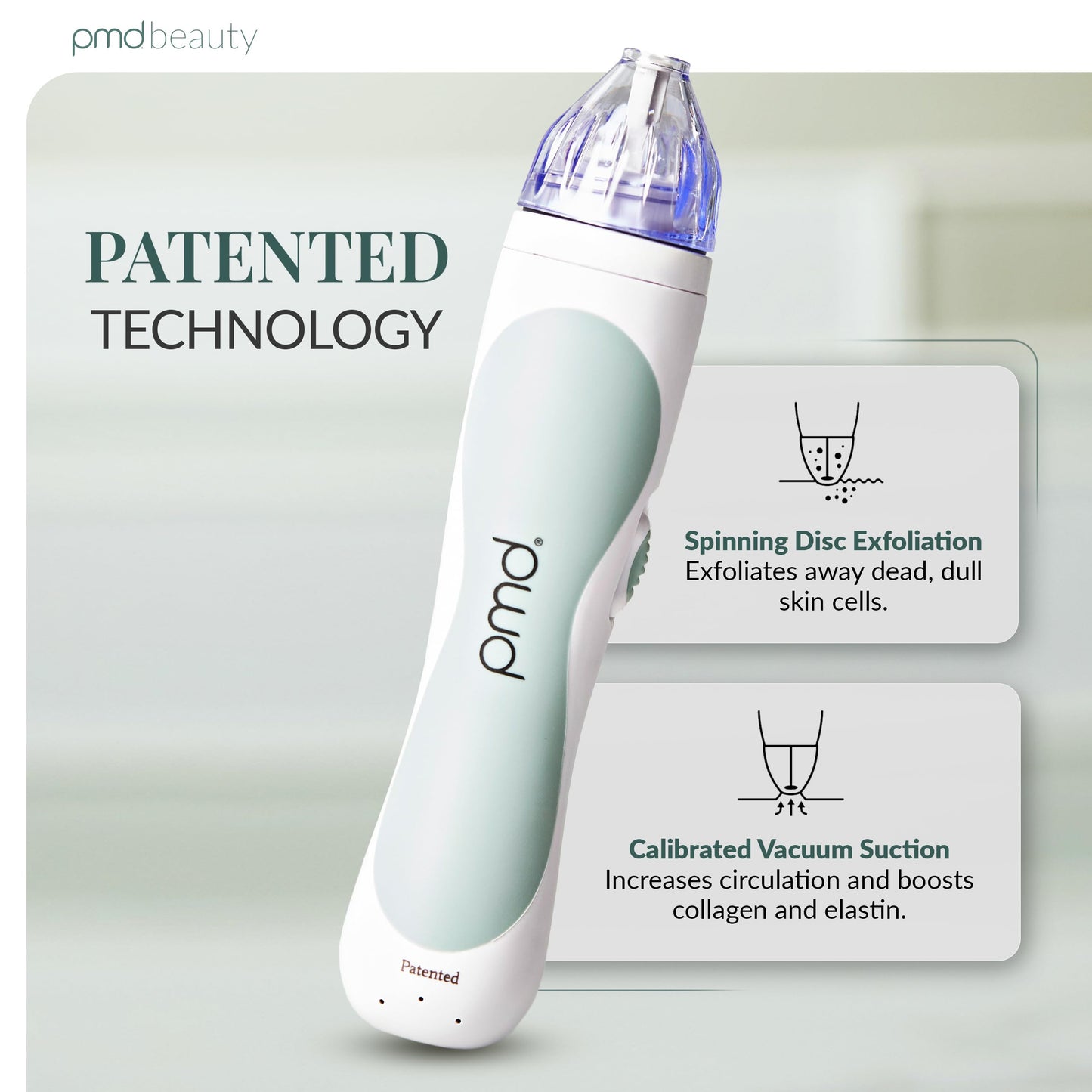 PMD Personal Microderm Classic for At-Home Use, Facial Exfoliator Tool, Microdermabrasion Machine Kit for Face and Body Skincare, Grey