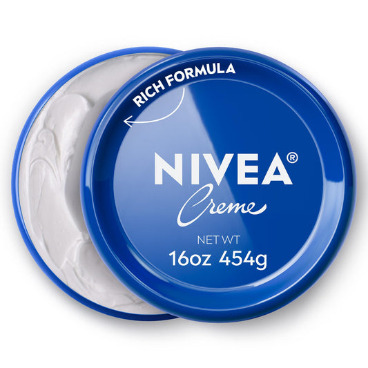 NIVEA Creme Moisturizer for Face, Hands & Body – Rich, Fast-Absorbing Cream with Provitamin B5, Non-Comedogenic, 16oz, All Skin Types