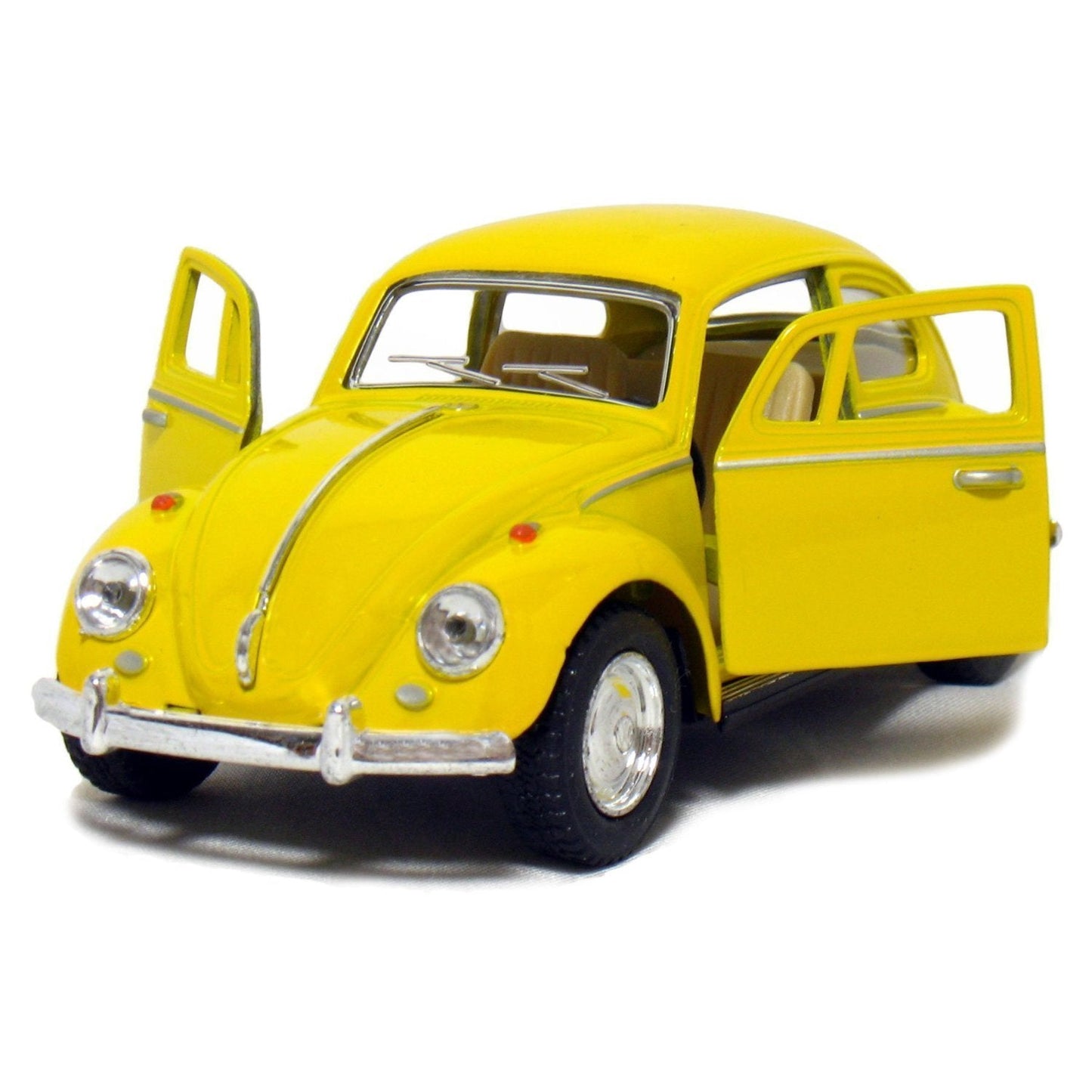 KiNSMART - 1967 Volkswagen Classic Beetle 5 Inch 1:32 Scale Die Cast Metal Model Toy (Yellow)