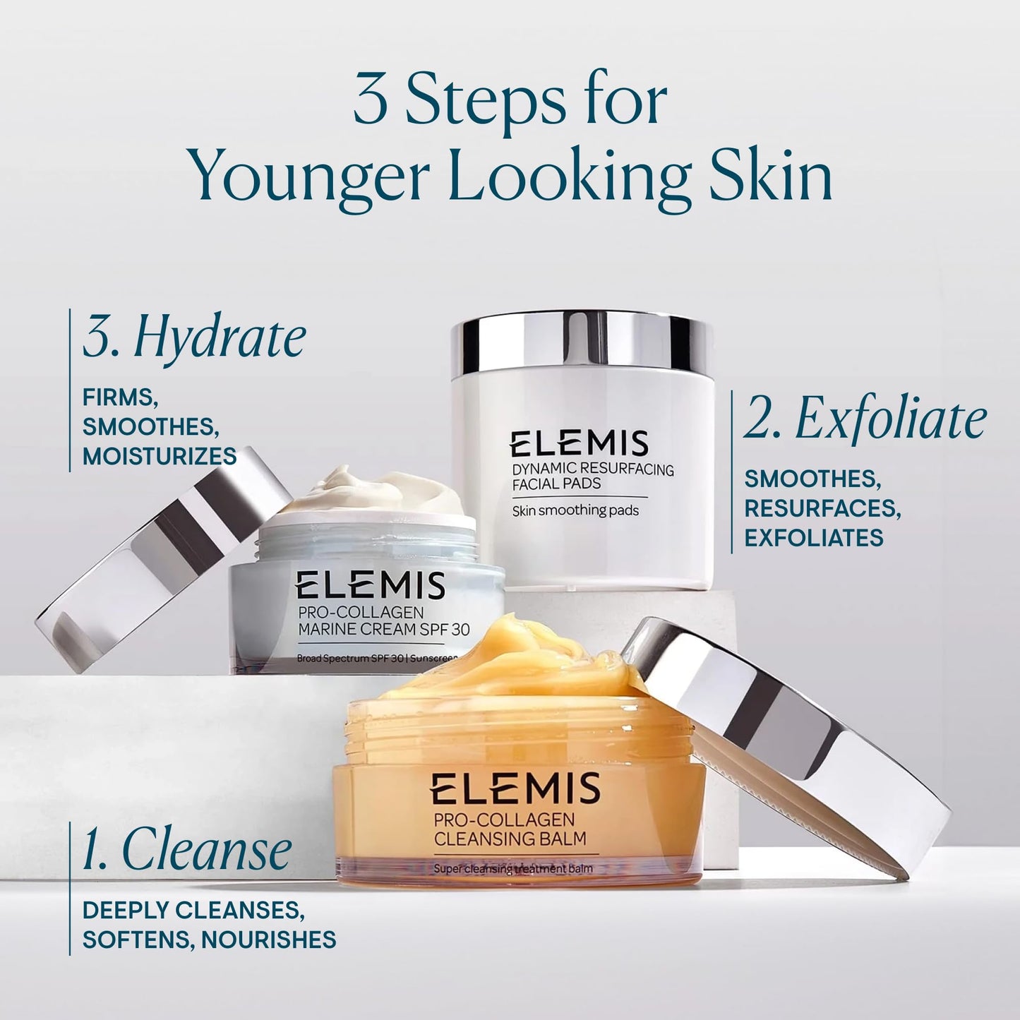 ELEMIS Pro-Collagen Cleansing Balm - 3-in-1 Daily Face Cleanser - Removes Waterproof Makeup - Lavender and Chamomile Oil Blend - 100g