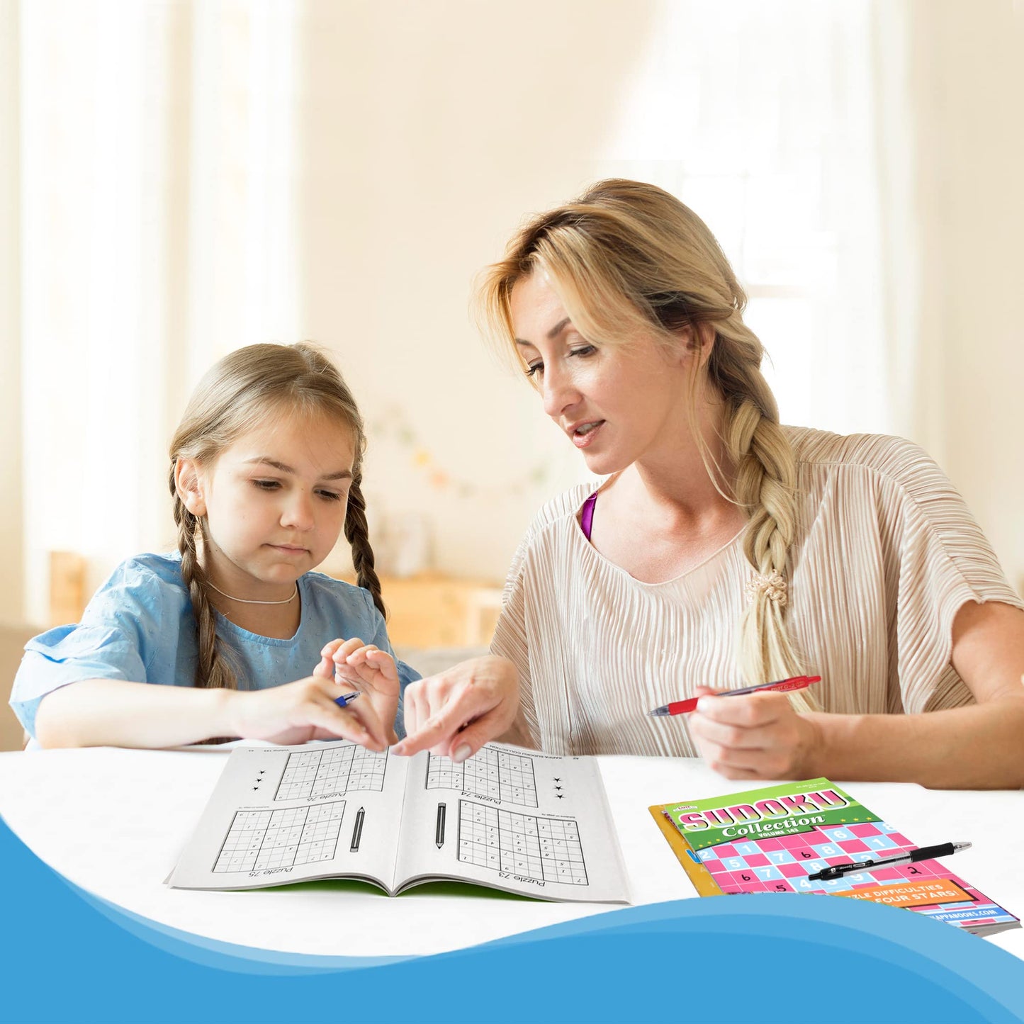 5-Pack Travel-Size Sudoku & Word Search Puzzle Books – 450+ Puzzles, Large Print, Brain Stimulation for Adults & Seniors, 8"x5" Digest