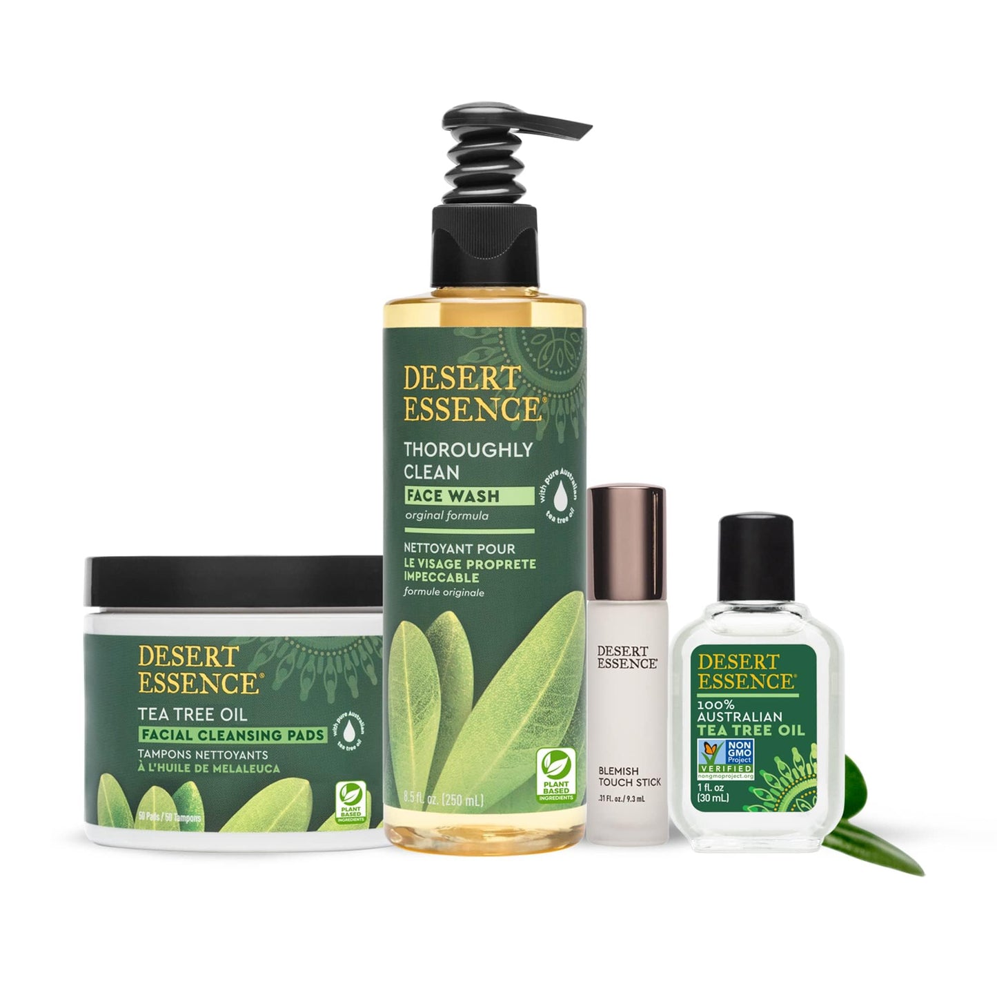 Desert Essence 100% Australian Tea Tree Oil, Therapeutic Grade Essential Oil for Skin & Hair Care, Cleansing, Soothing, Vegan, 2oz