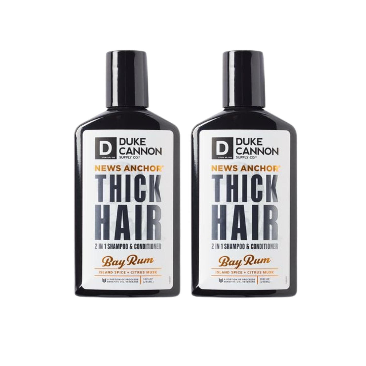 Duke Cannon News Anchor 2-in-1 Hair Wash - Bay Rum, 10 fl. oz, Stimulating Hair Shampoo & Conditioner 2 Pack