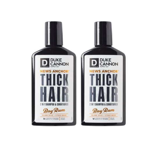 Duke Cannon News Anchor 2-in-1 Hair Wash - Bay Rum, 10 fl. oz, Stimulating Hair Shampoo & Conditioner 2 Pack