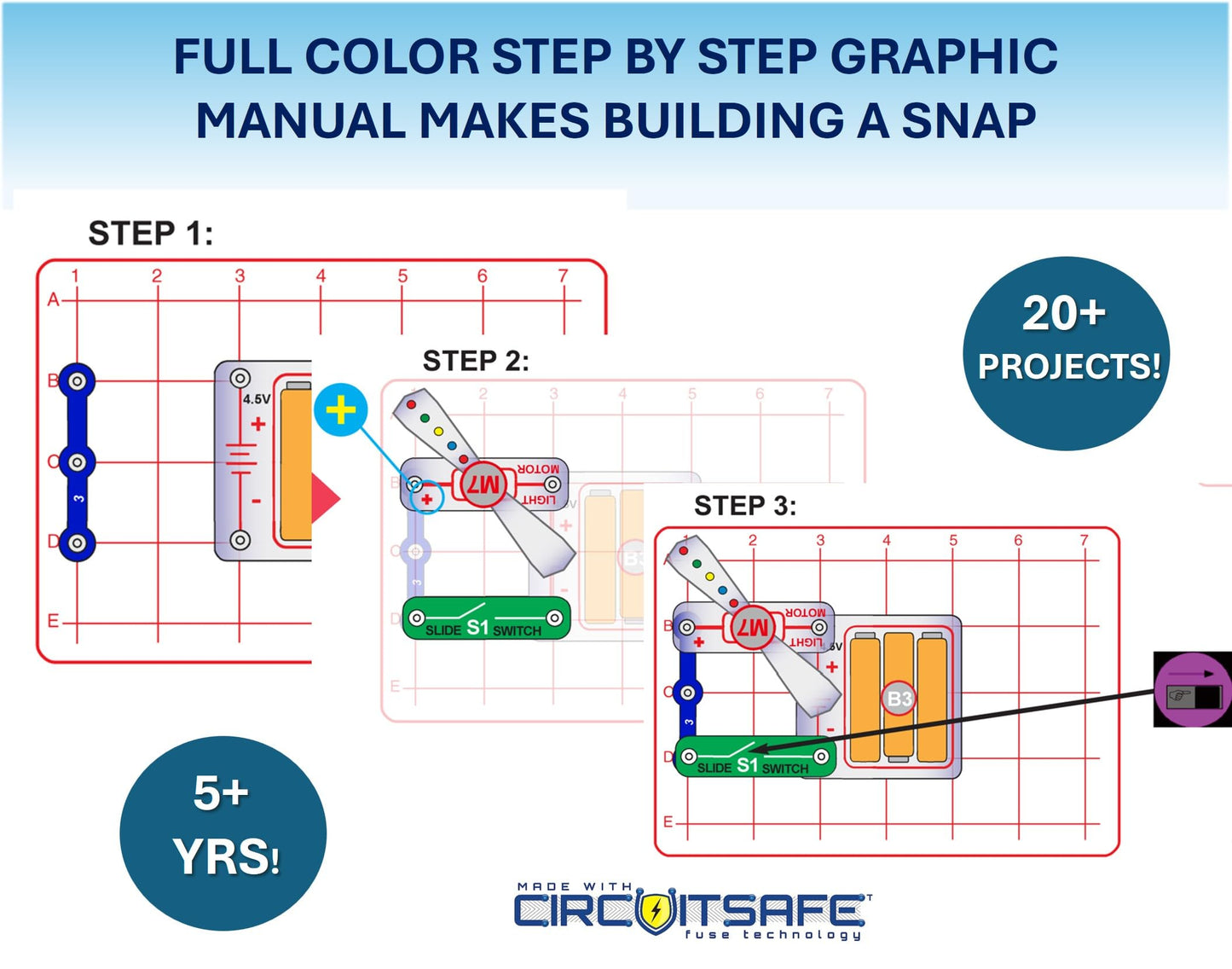 Snap Circuits Beginner, Electronics Exploration Kit, Stem Kit for Ages 5-9 (SCB-20)