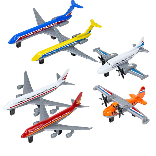 QUANA Airplane Toys, Metal Plane Pull Back Toys for Kids 3-6 Years, Die Cast Aircraft Models, Play Vehicles
