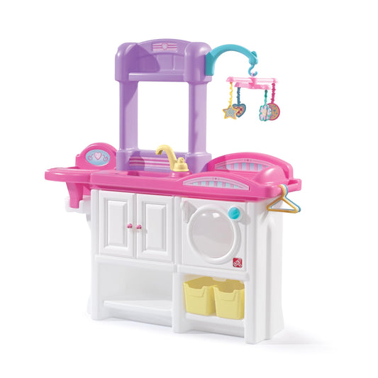 Step2 Love & Care Deluxe Baby Doll Nursery Playset with Crib & Changing Station, Durable Plastic, Accessories, Toddler Toy 2-6 Yrs