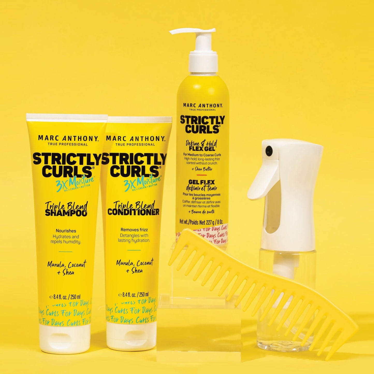 Marc Anthony Strictly Curls Define & Hold Flex Gel – High Hold Styling Gel for Medium to Coarse Curls, Frizz Control & Shine with Shea Butter