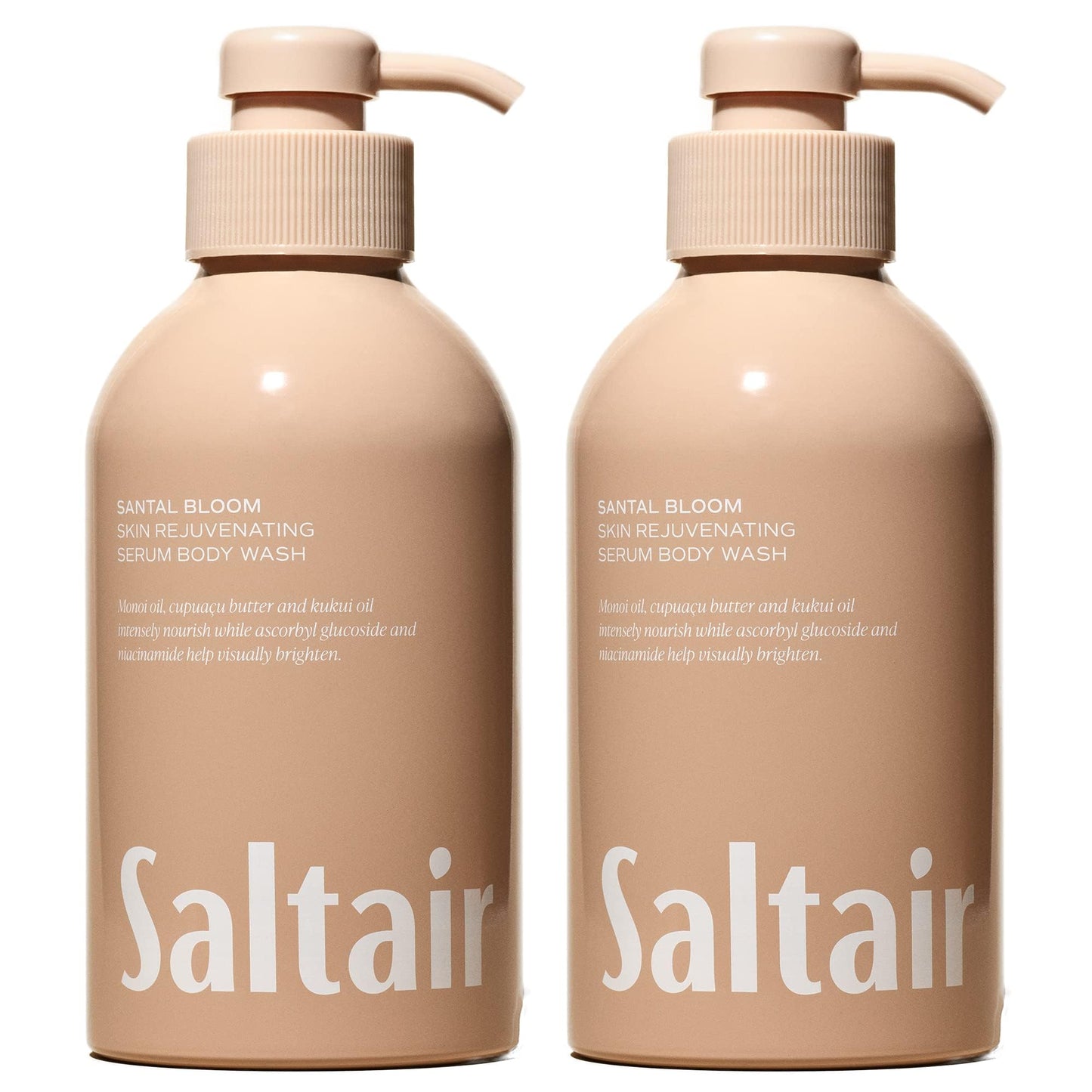 Saltair Santal Bloom Body Wash 2-Pack, 17oz Pump Bottles – Moisturizing Vegan Shower Gel with Monoi Oil & Cupuacu Butter