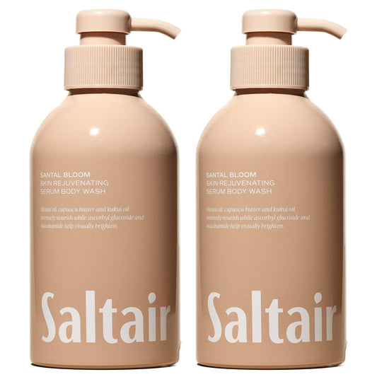 Saltair Santal Bloom Body Wash 2-Pack, 17oz Pump Bottles – Moisturizing Vegan Shower Gel with Monoi Oil & Cupuacu Butter