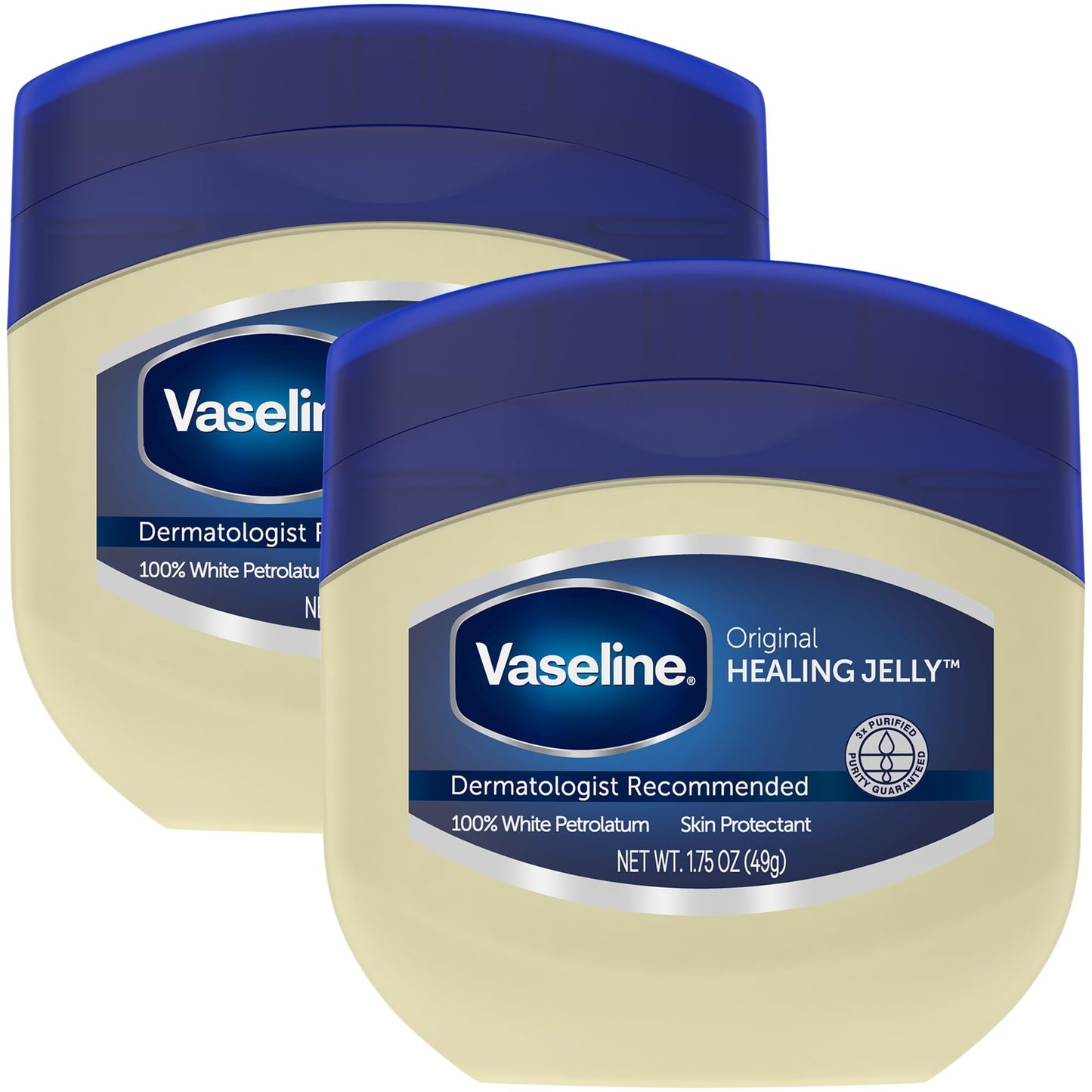 Vaseline Petroleum Jelly Travel-Size 2-Pack – Hypoallergenic Skin Protectant, Unscented Healing Ointment for Beauty & Personal Care, 1.75 Oz Ea