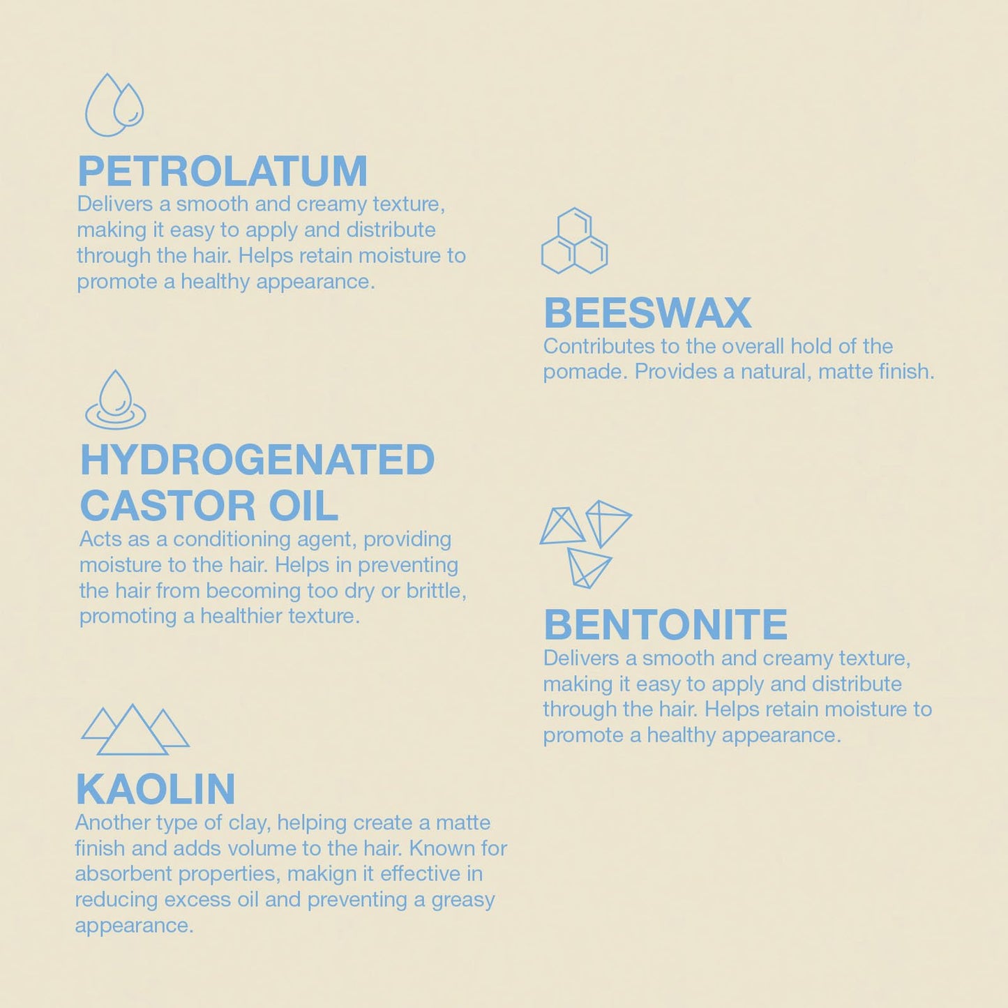 Jeff's Barbershop Clay Pomade, Sandalwood - Medium Hold, Matte Finish Hair Styling Cream Wax with Natural Beeswax & Castor Oil (3.4 fl oz/100ml)