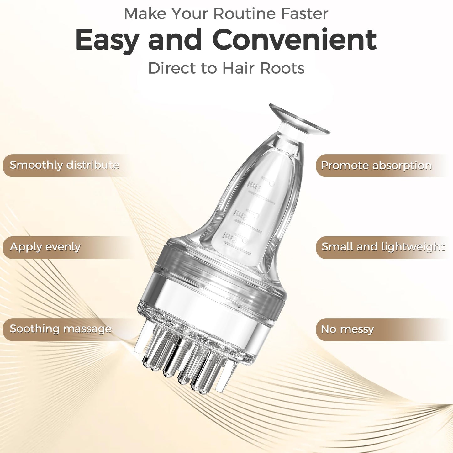 Minoxidil Applicator Brush & Comb – Precise, No-Mess Serum Applicator Tool for Scalp & Hair Growth Treatment – Easy, Quick & Efficient Use