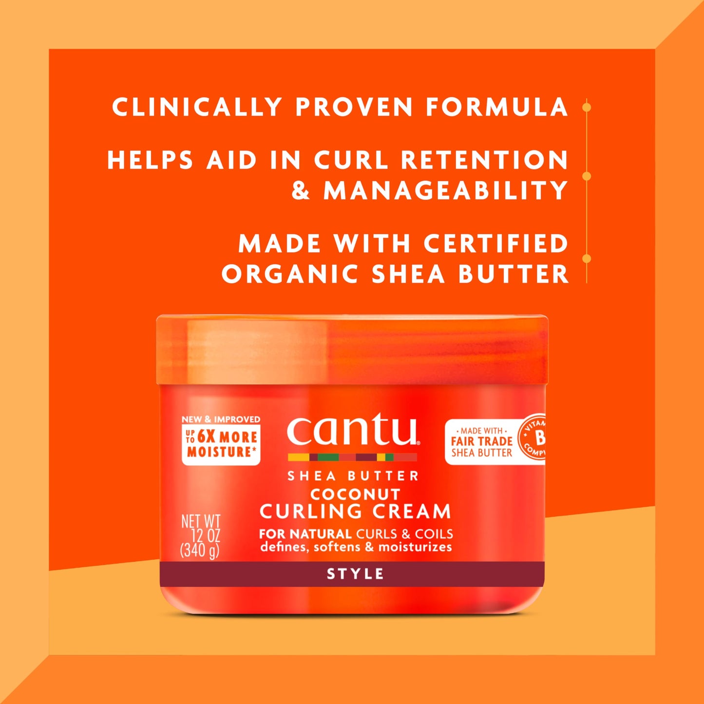 Cantu Coconut Curling Cream with Shea Butter for Natural Hair, 12 oz