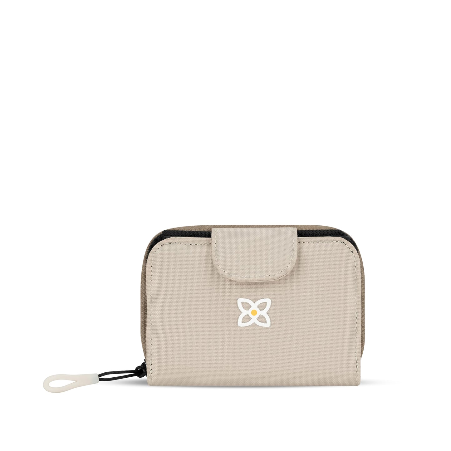 Sherpani Barcelona, Small Nylon Bifold Zipper Pocket Wallet for Women, Travel Bag, RFID Protection, Travel Gift (Con Leche)