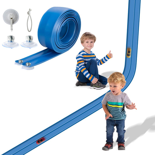 Flex Track 15 Ft Starter Set, Flexible Race Car Ramp Track for Ages 3 & Up with Suction Cups Compatible with Diecast 1/64th Cars