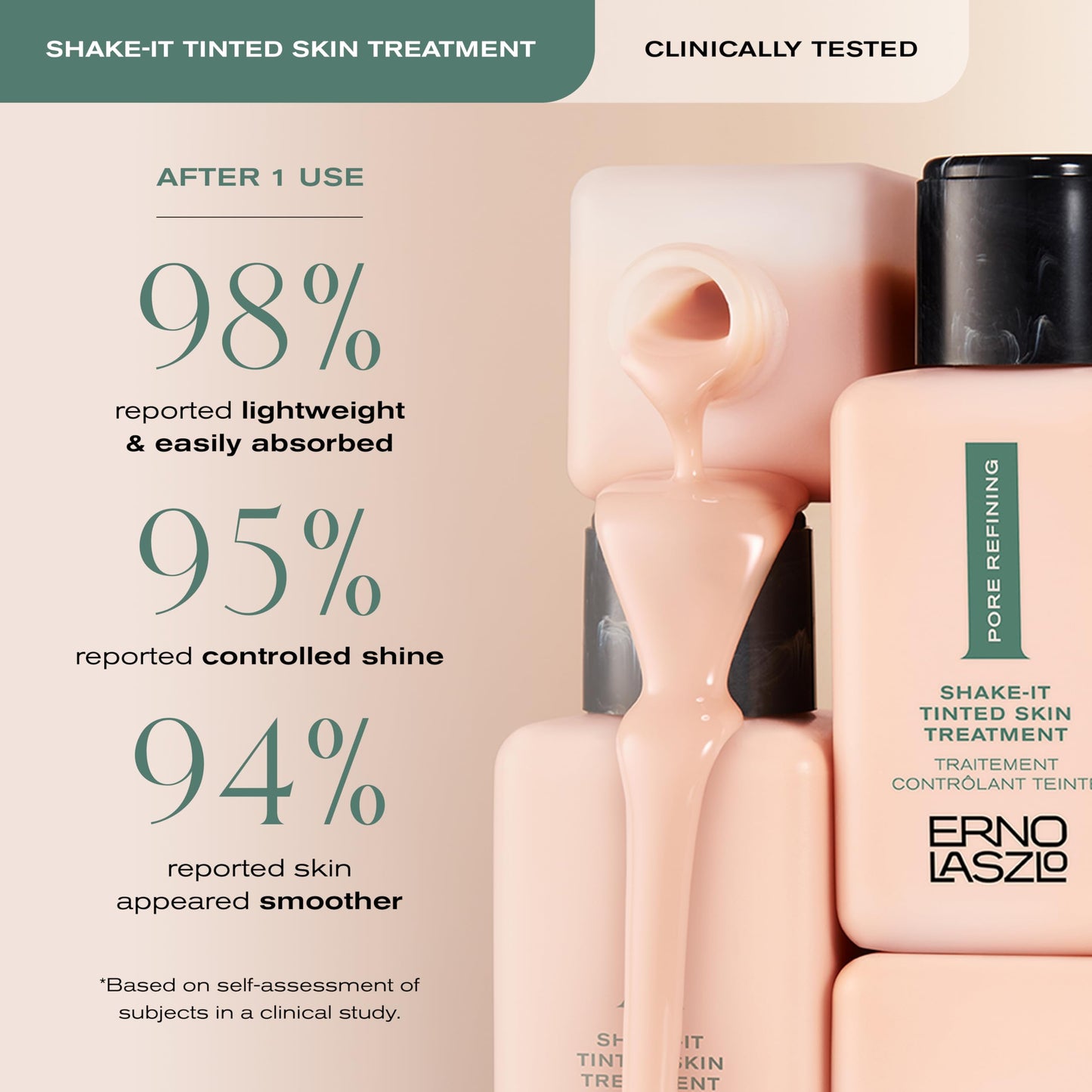 Erno Laszlo Shake-It Tinted Skincare Finisher – Neutral Matte Face Tint for Lighter Skin, Evens Tone & Minimizes Pores, 3 fl oz