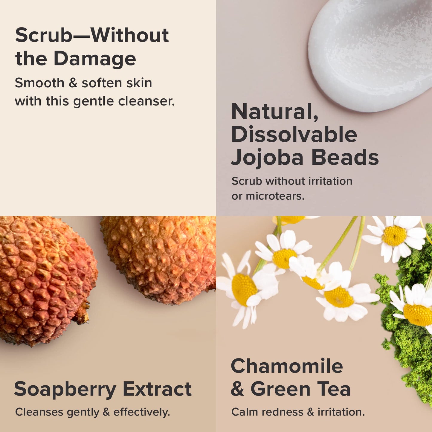 Paula's Choice The UnScrub Cleansing Gentle Face Scrub, 4oz Bottle, with Jojoba Beads, Vitamin E, & Green Tea