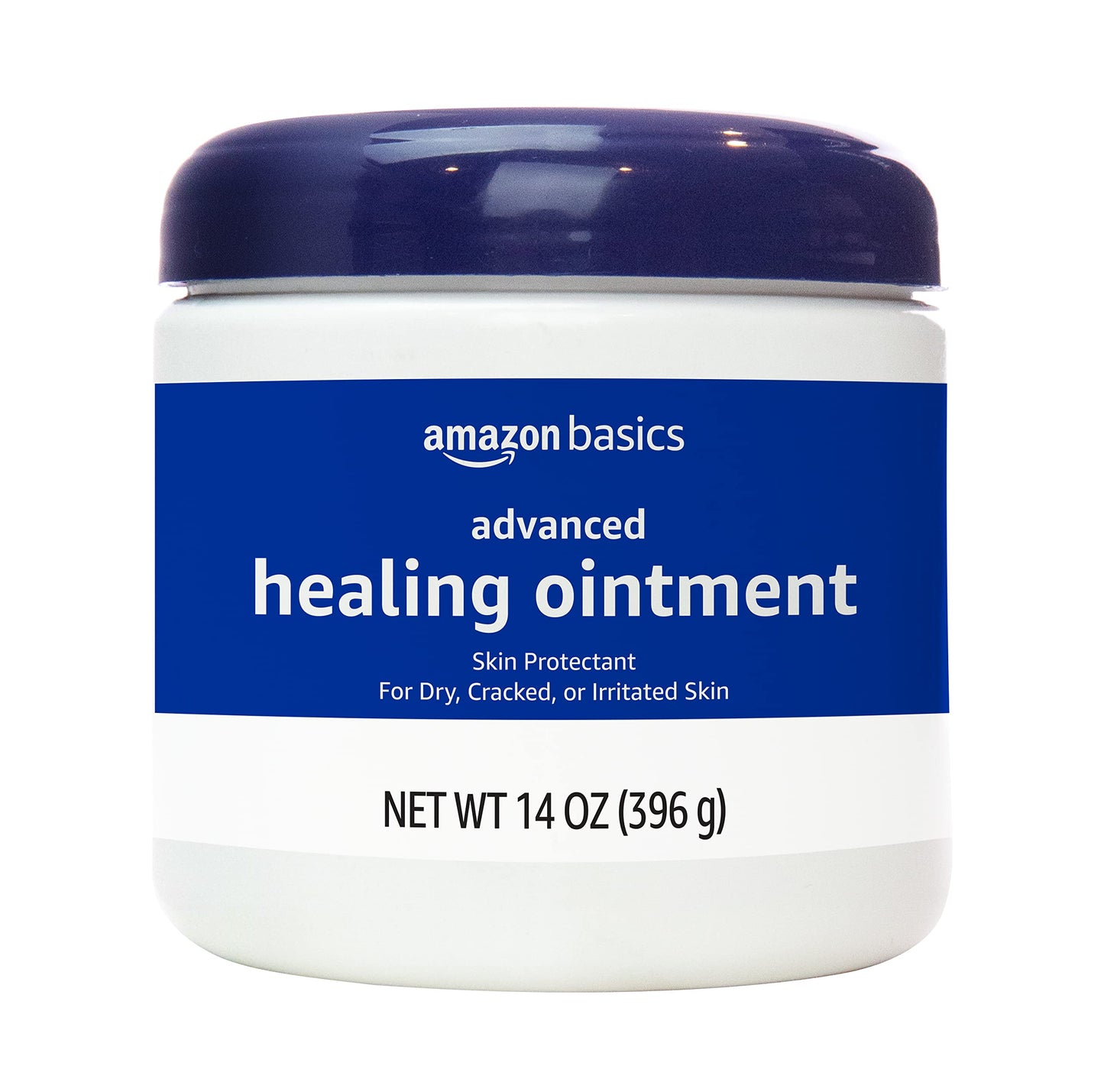 Amazon Basics Healing Ointment & Skin Protectant for Dry & Cracked Skin and Chapped Lips, Fragrance Free, 14 Oz (Pack of 1)
