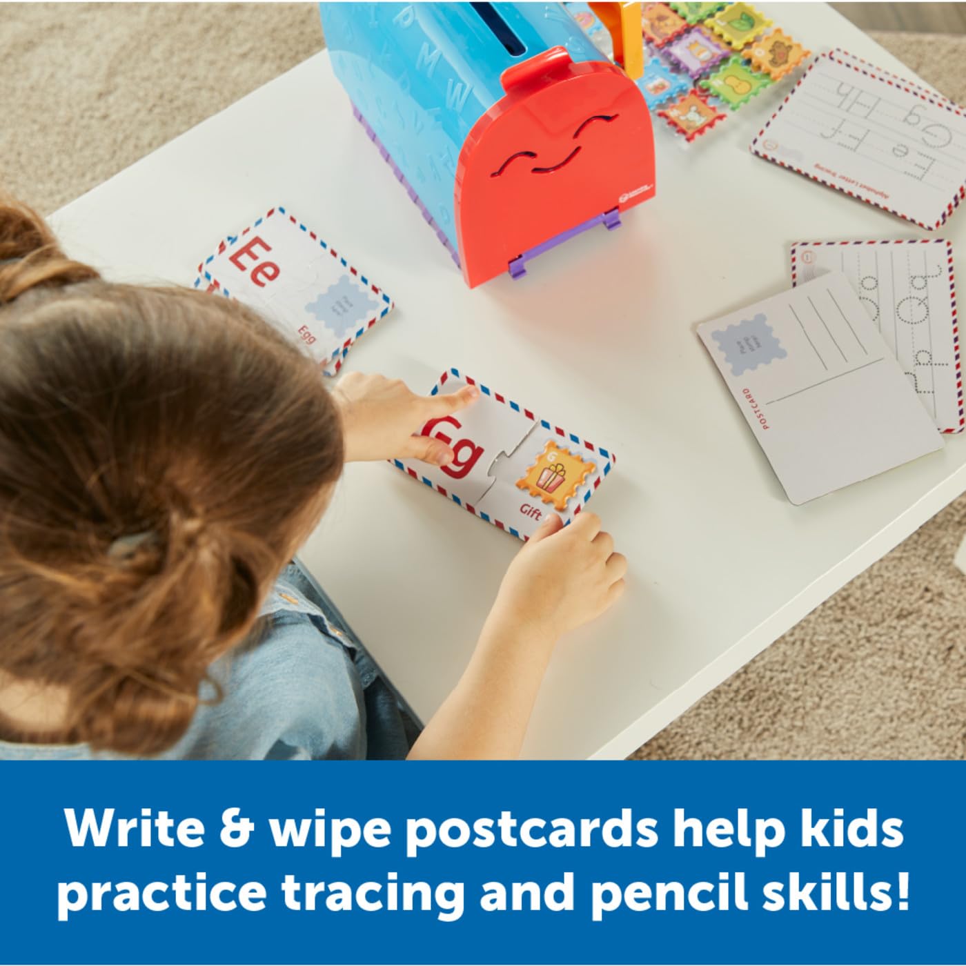 Alphabet Learning Mailbox for Toddlers - Montessori ABC Tracing & Writing Practice, Manipulatives, Fine Motor Skills, Preschool Gift