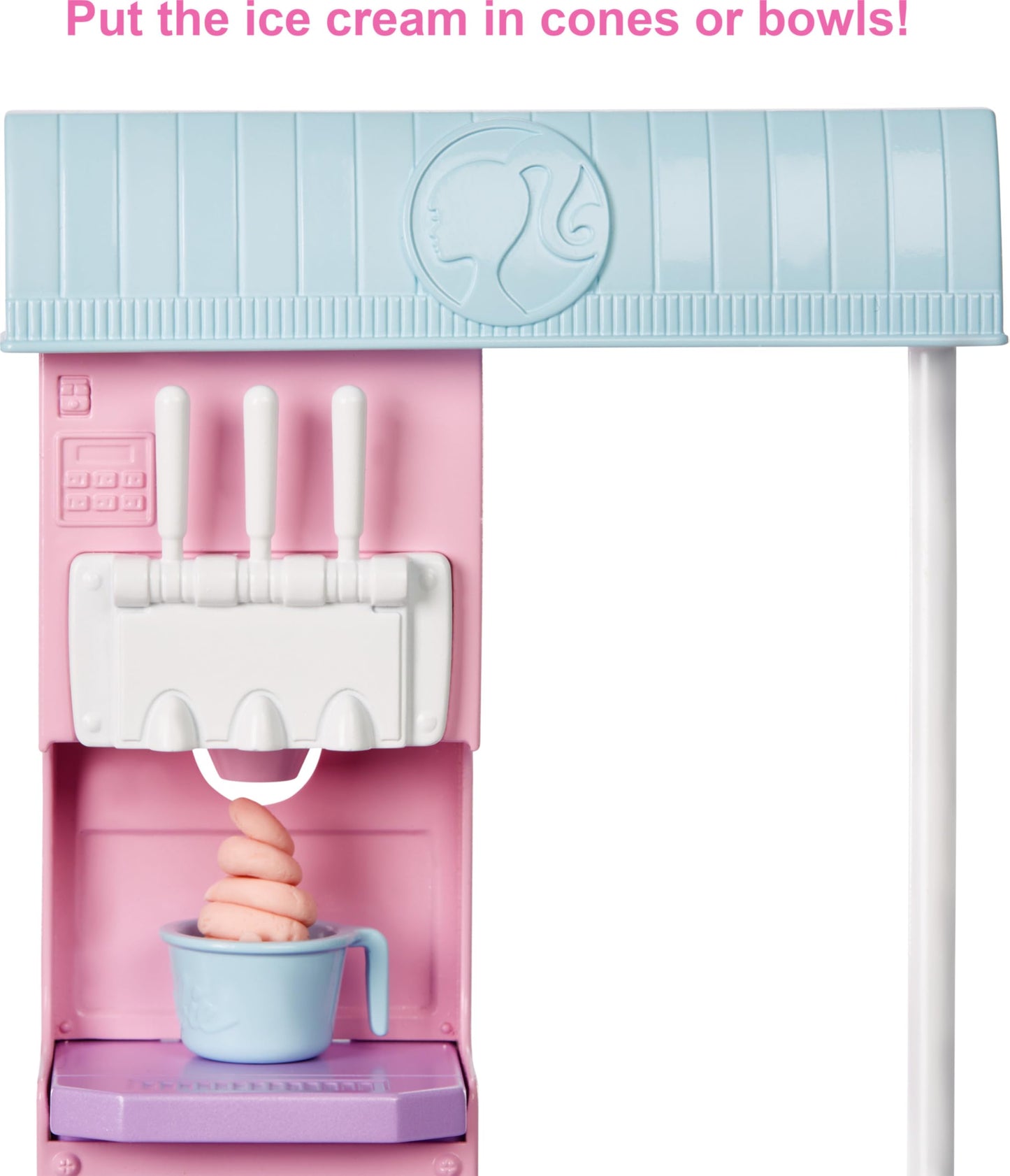 Barbie Careers Playset, Ice Cream Shop Set with Blonde Fashion Doll, Ice Cream Machine, Molds, Dough & Accessories
