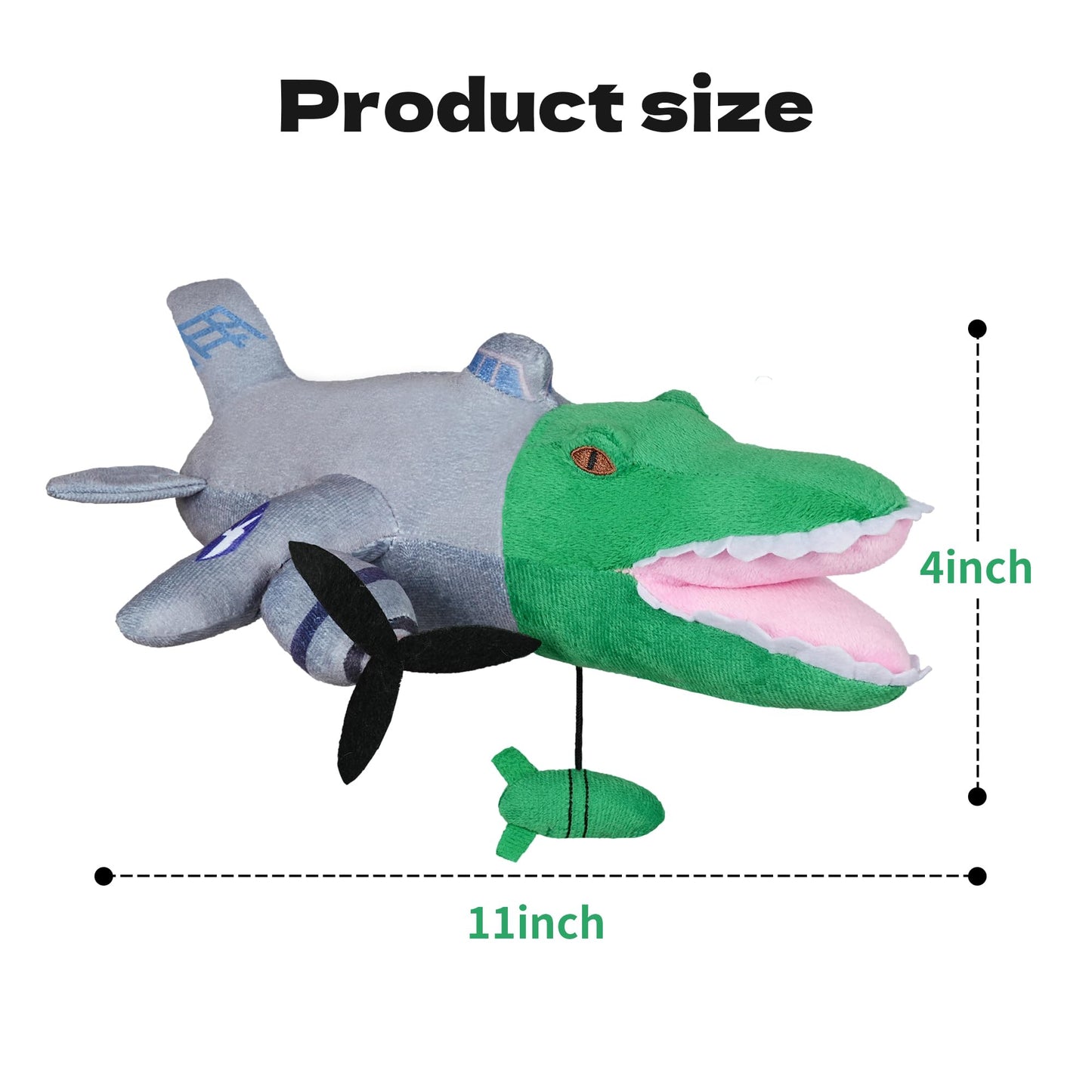 HGDFEOC Italian Brainrot Plush,Funny Bombardino Crocodilo Plush Stuffed Figure Pillow Room Decor for Video Game Fans