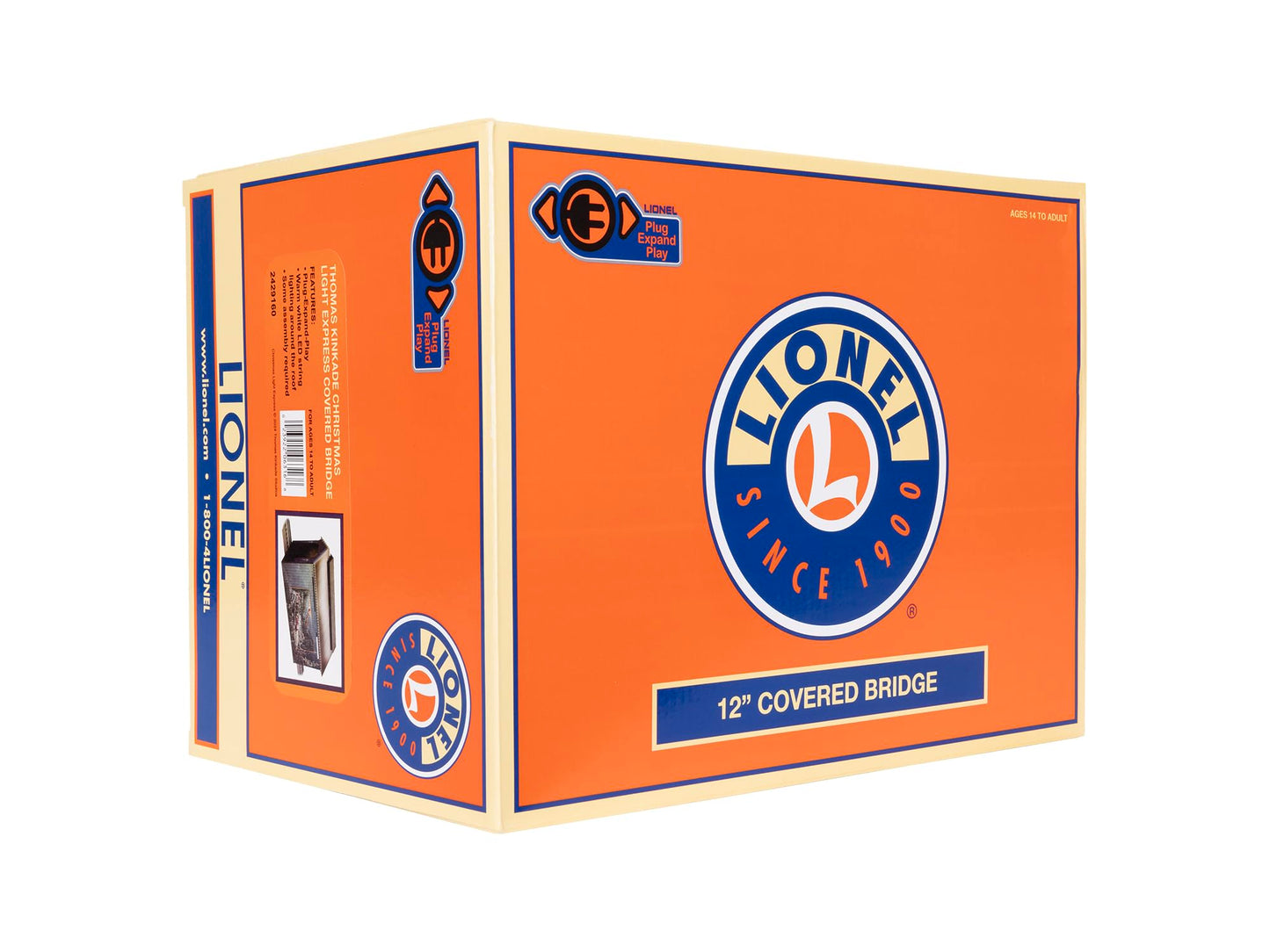 Lionel Thomas Kinkade Christmas Plug Expand Play O Gauge Model Train Covered Bridge