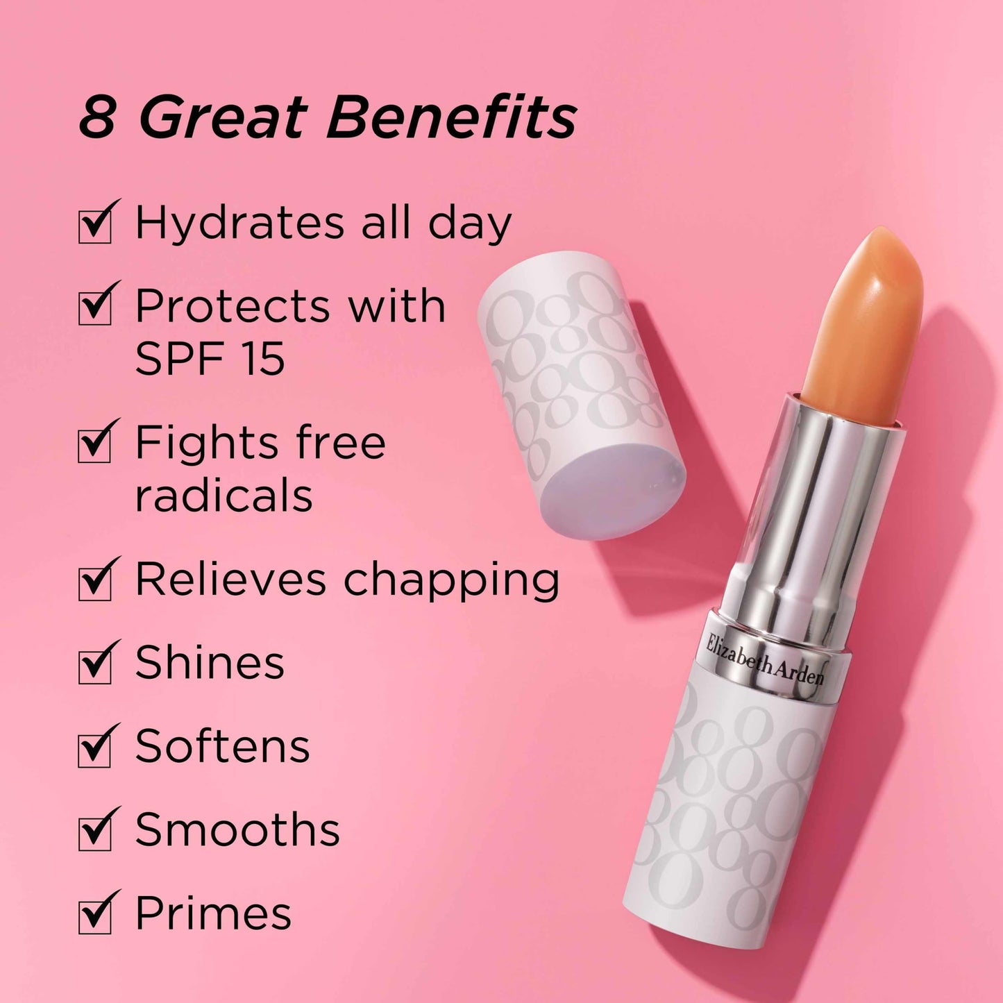 Elizabeth Arden Eight Hour Cream Lip Protectant Stick SPF 15 – Moisturizing Balm for Dry Lips with Shea Butter, Coconut Oil & Vitamin E, 0.13 oz