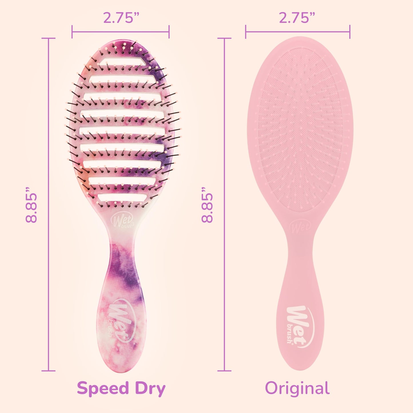 Wet Brush Speed Dry Hair Brush - Vented Color Wash Design with HeatFlex Bristles for Fast Blow-Dry, Pain-Free Detangling & Frizz Control