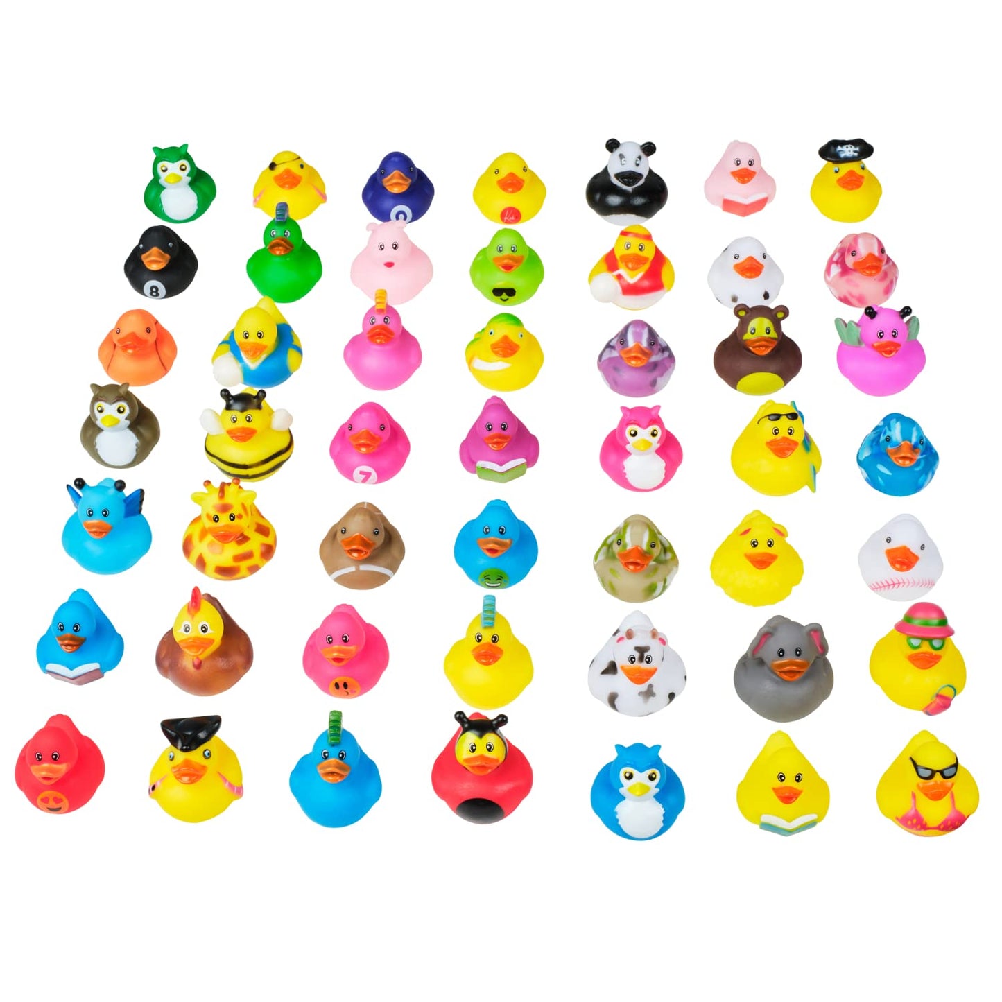 Kicko 2 inches Assorted Rubber Ducks in Bulk - 25 Pack - Ducking Jeeps for Kids