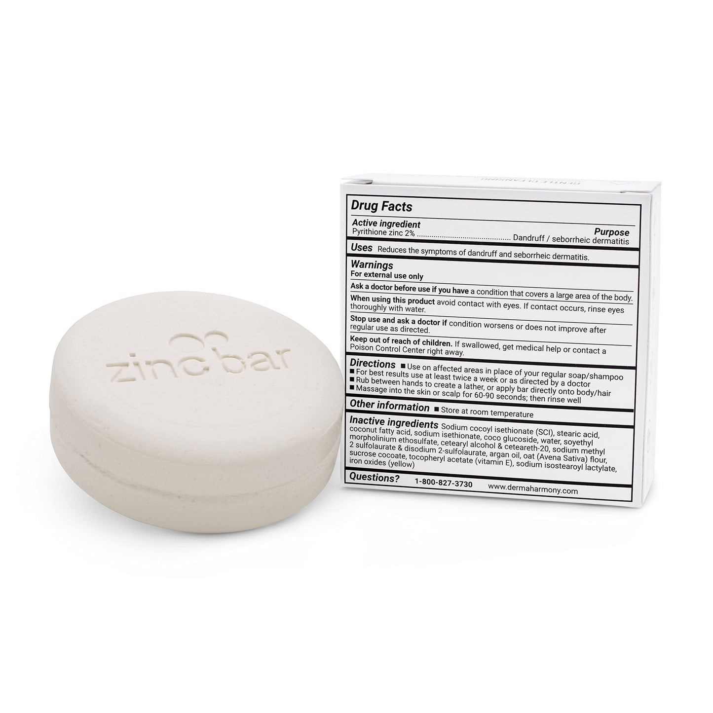 Dermaharmony 2% Pyrithione Zinc Face & Body Cleansing Bar (4 oz)