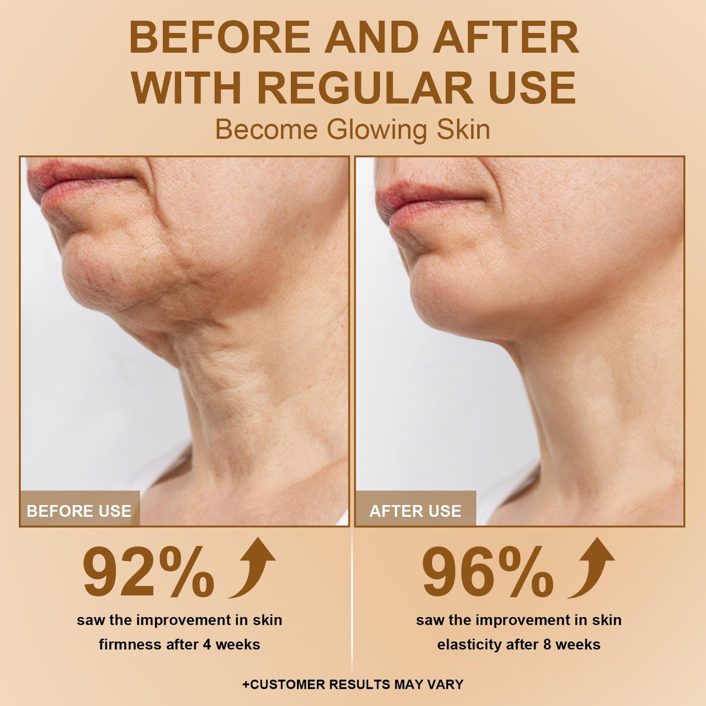 AH-8 Neck Firming Cream with Roller – Deep Moisturizing, Lifts & Firms Crepey Skin for Men & Women, 4.21 FL OZ, Gold