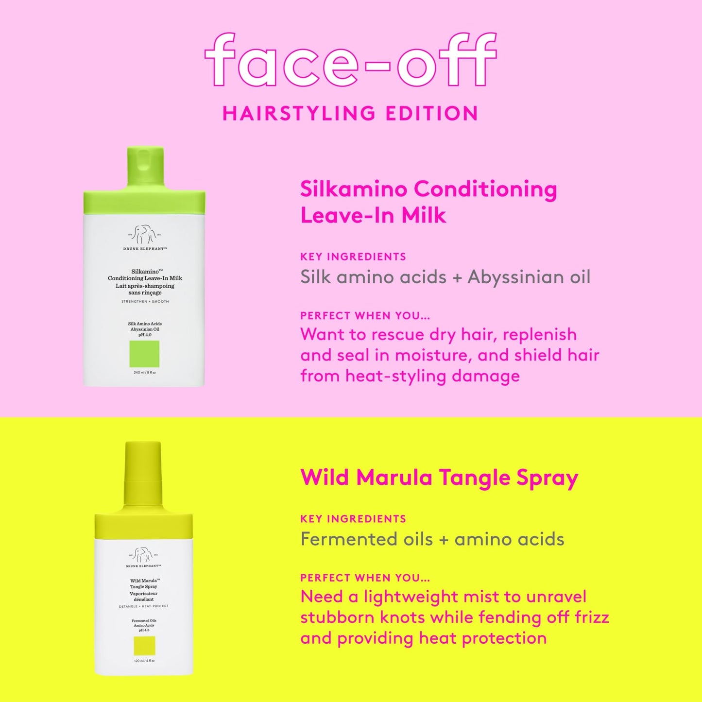 Drunk Elephant Wild Marula Tangle Spray 4oz – Sulfate-Free Detangler & Heat Protectant, Clean, Cruelty-Free, Dermatologist-Tested